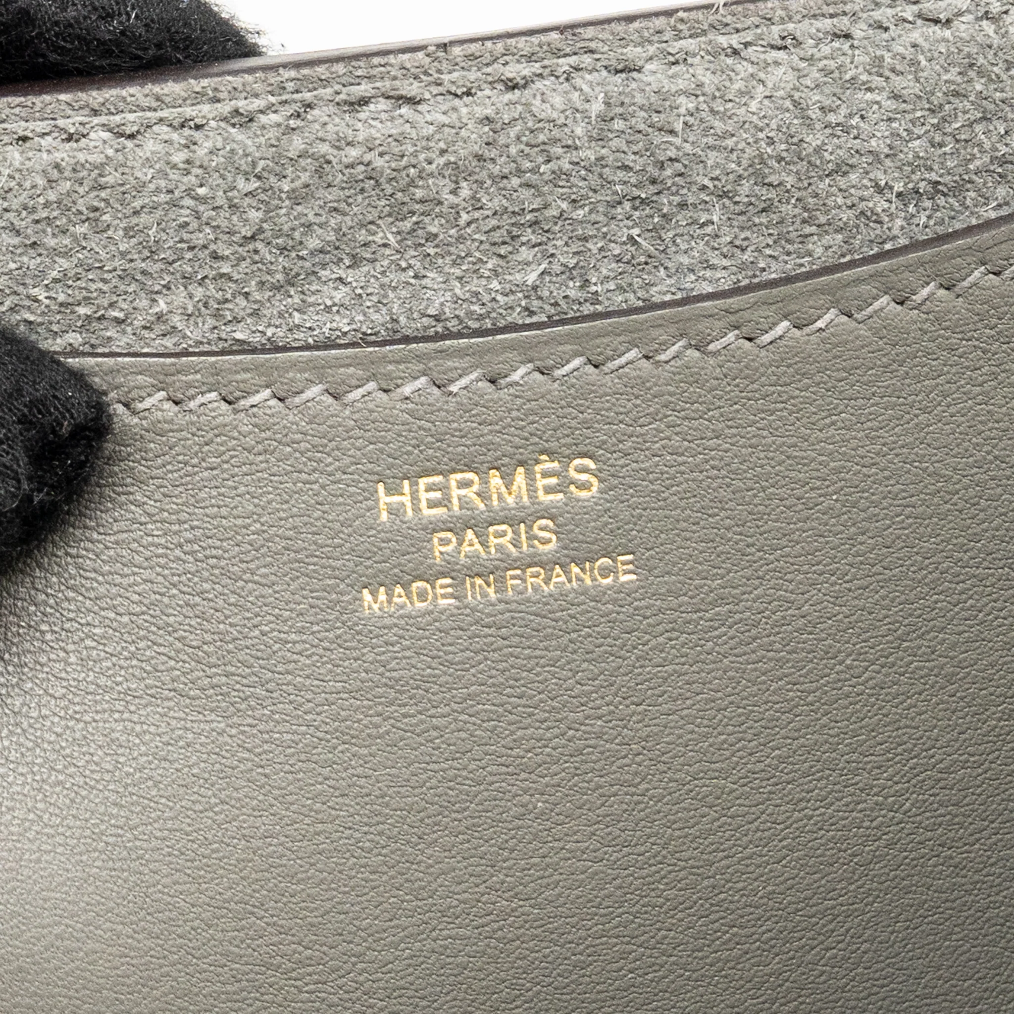 Hermes in-the-loop 23 Clemence Gris Meyer GHW Stamp U - Image 15