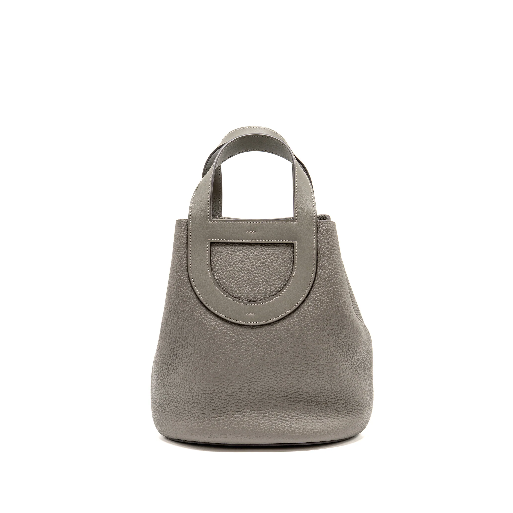 Hermes in-the-loop 23 Clemence Gris Meyer GHW Stamp U - Image 2