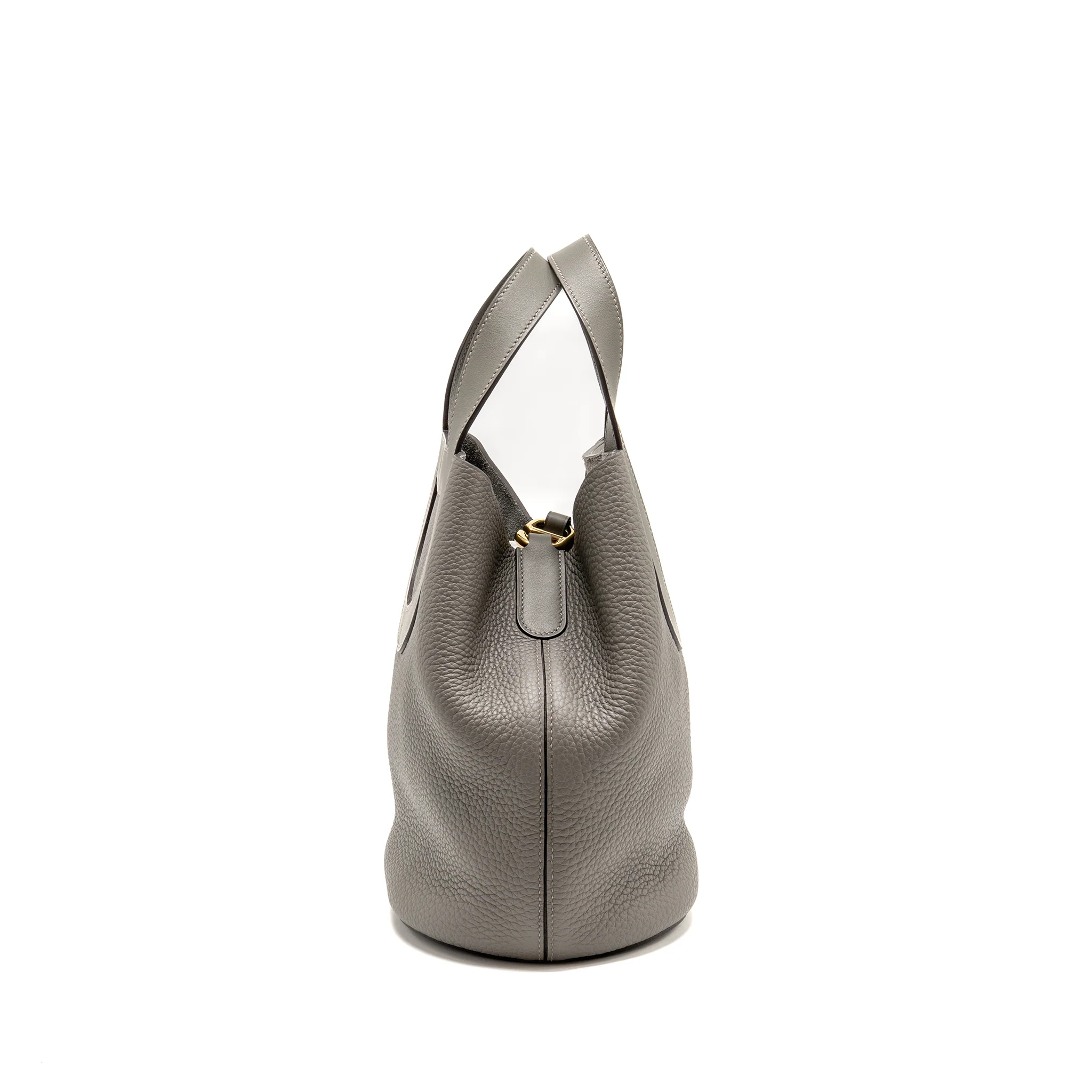Hermes in-the-loop 23 Clemence Gris Meyer GHW Stamp U - Image 3