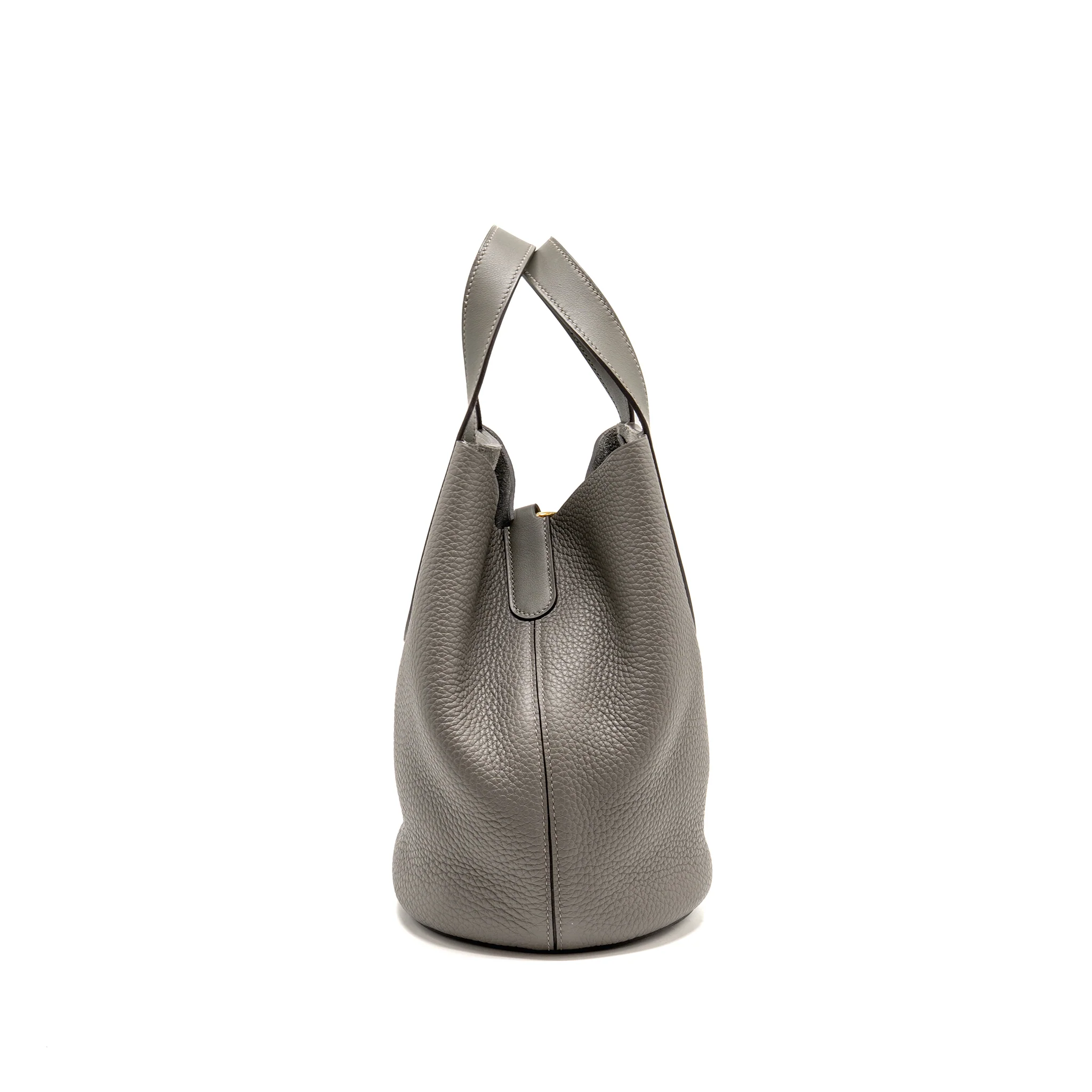 Hermes in-the-loop 23 Clemence Gris Meyer GHW Stamp U - Image 4