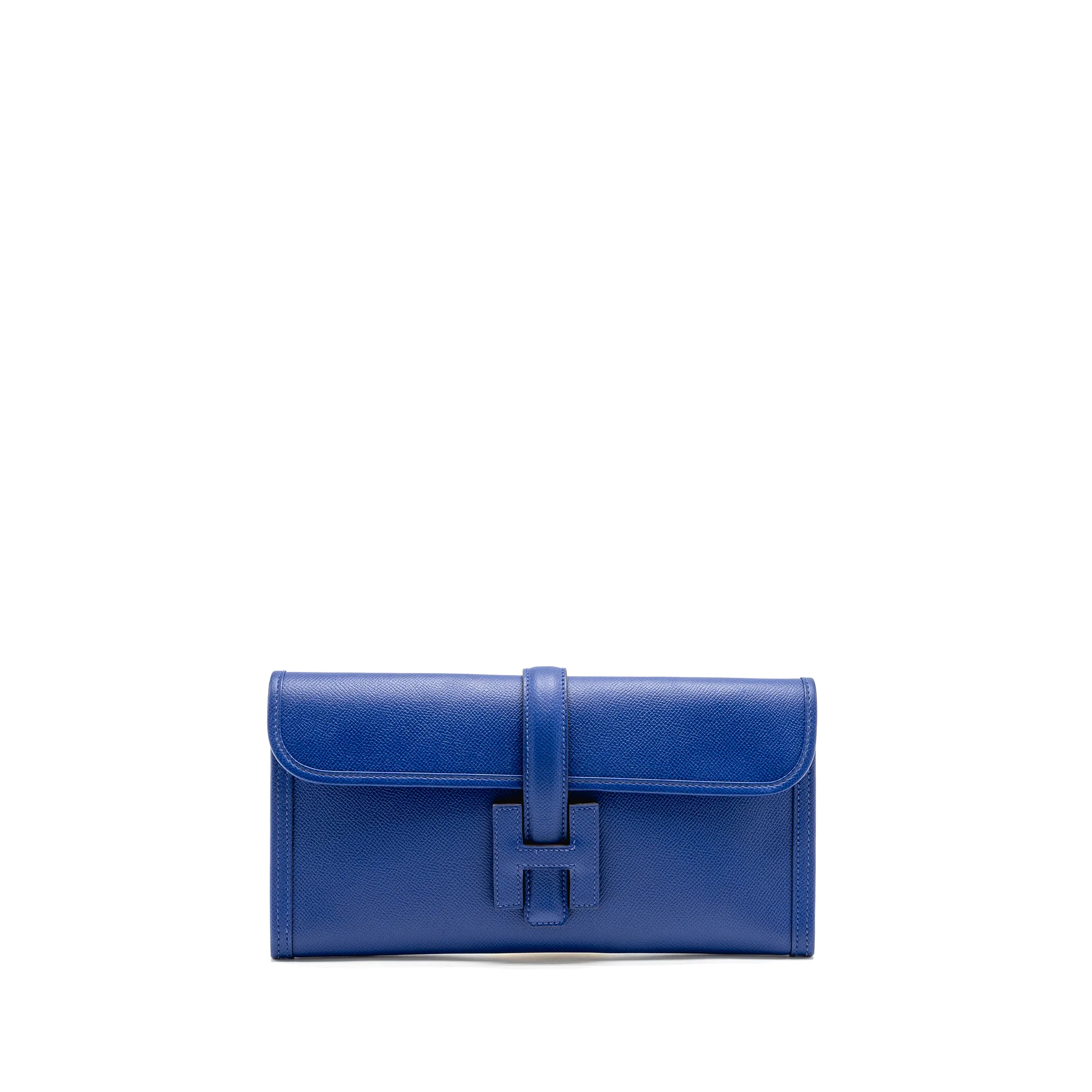 Hermes Jige Clutch Epsom Blue Electric Stamp Square R