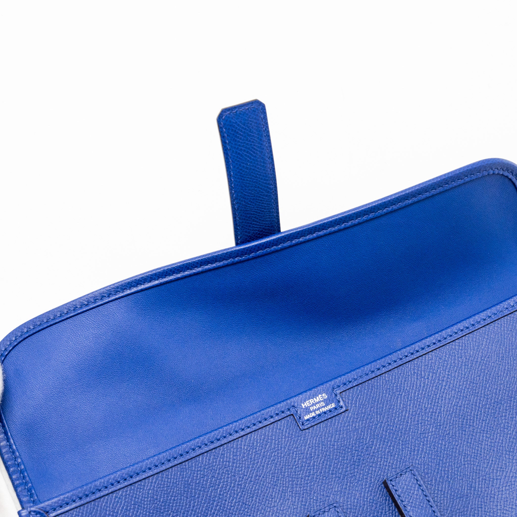 Hermes Jige Clutch Epsom Blue Electric Stamp Square R - Image 10