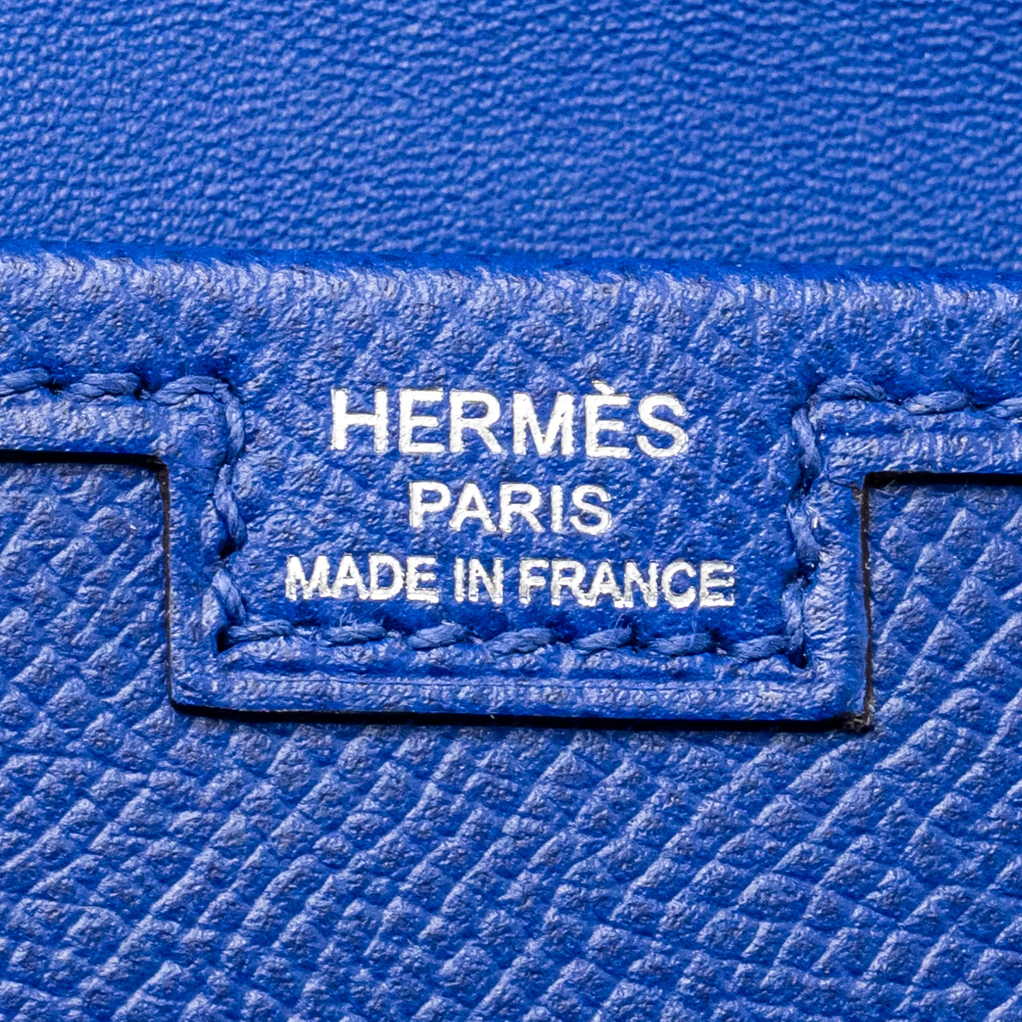 Hermes Jige Clutch Epsom Blue Electric Stamp Square R - Image 11