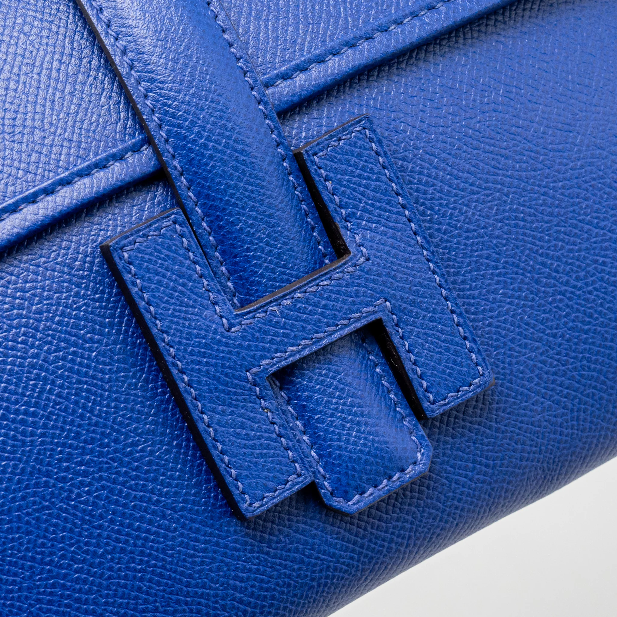 Hermes Jige Clutch Epsom Blue Electric Stamp Square R - Image 7