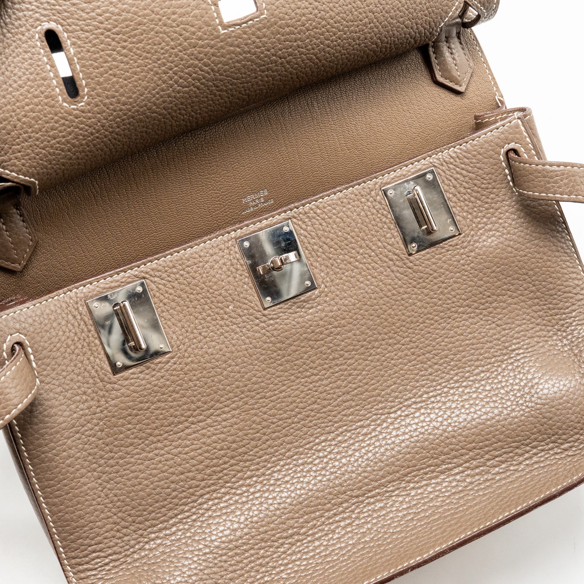 Hermes Jypsiere 28 clemence etoupe SHW stamp square Q - Image 15