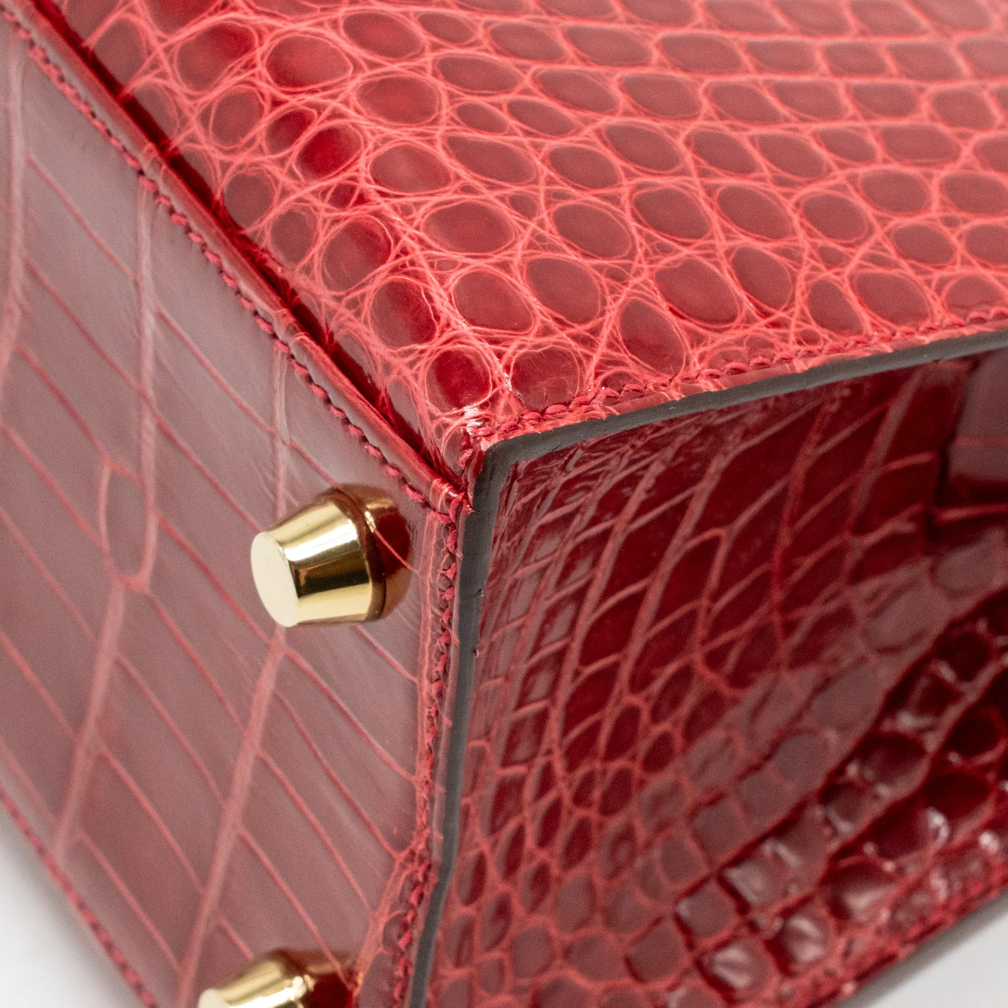 Hermes Kelly 25 CROCODILE POROUS Braise GHW Stamp D - Image 10