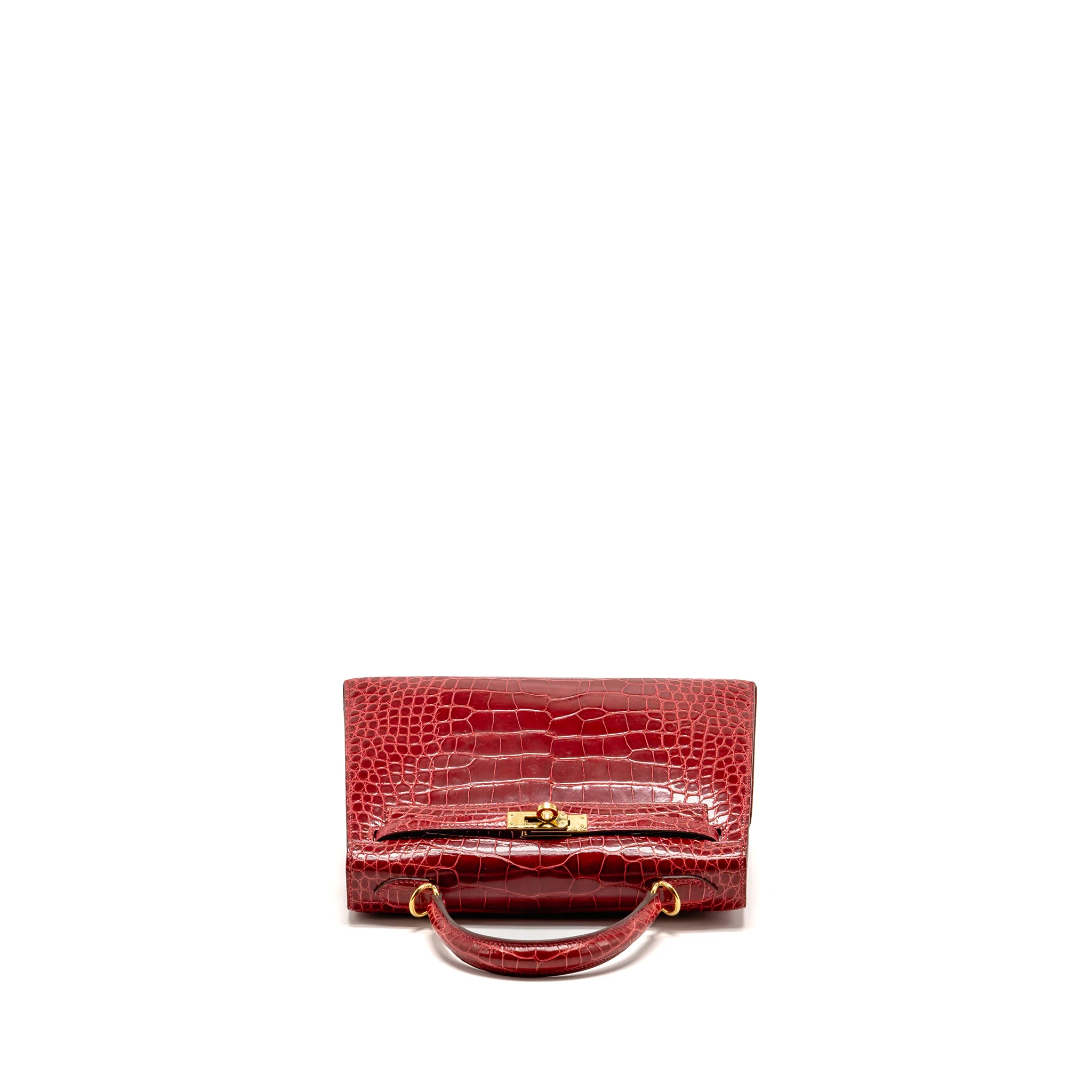 Hermes Kelly 25 CROCODILE POROUS Braise GHW Stamp D - Image 5