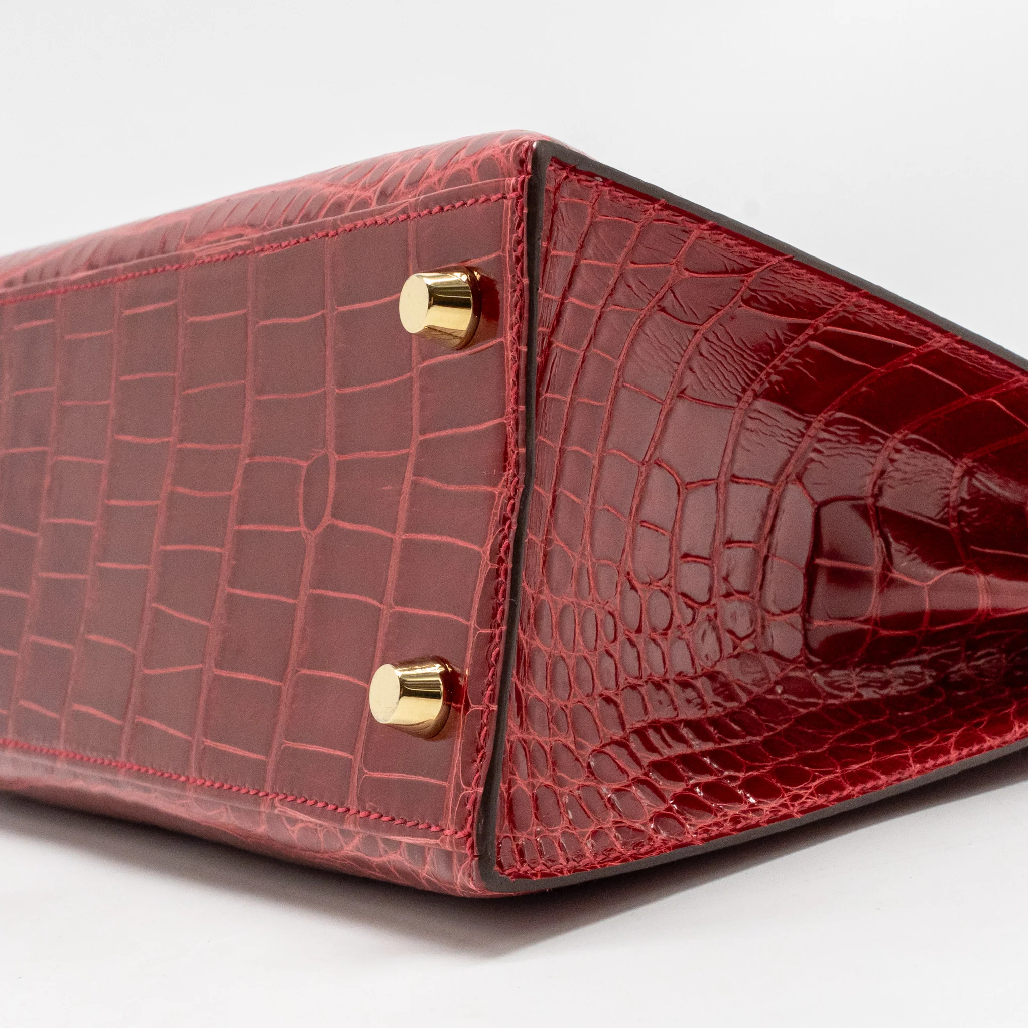 Hermes Kelly 25 CROCODILE POROUS Braise GHW Stamp D - Image 8