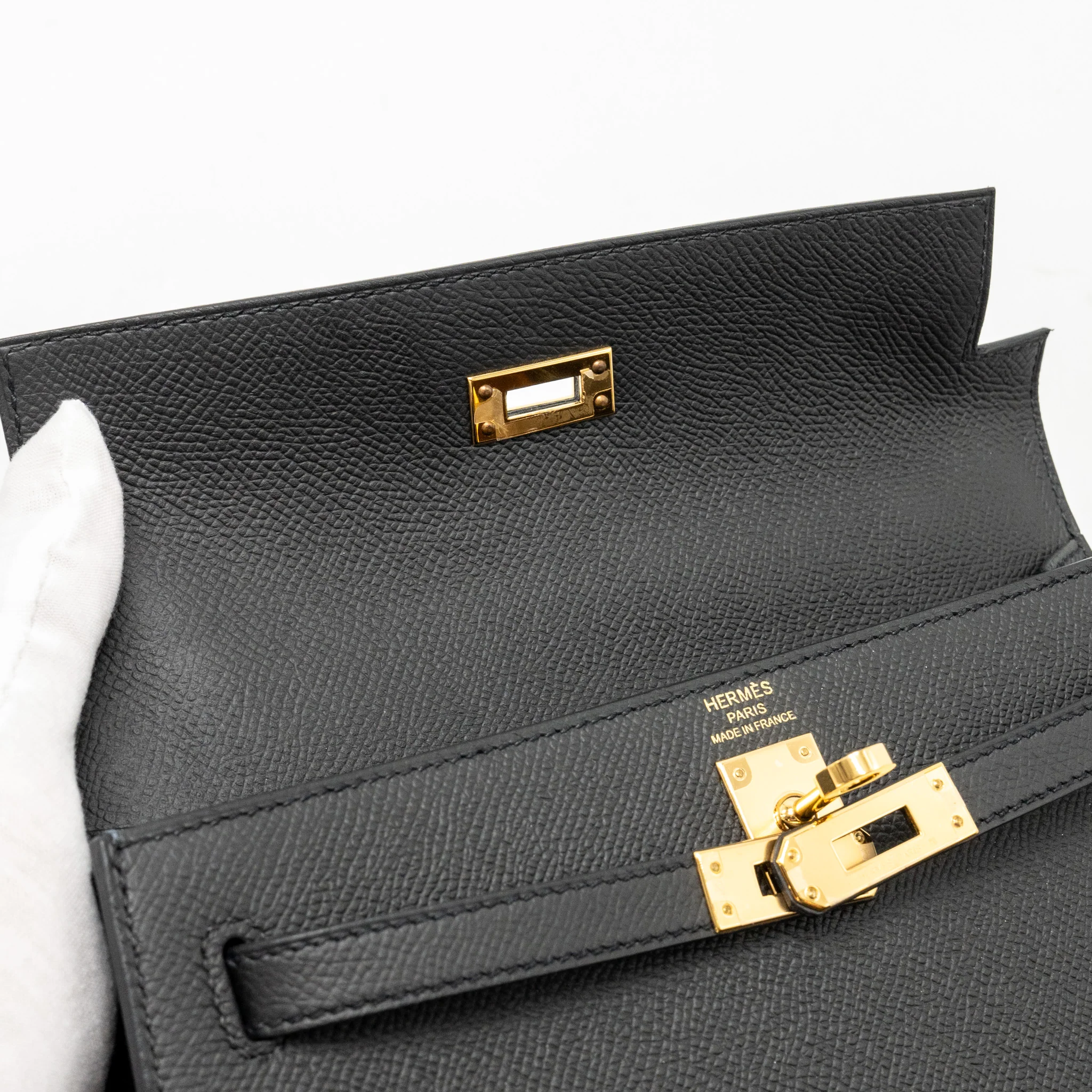 Hermes Kelly 25 Epsom Black GHW Stamp Z - Image 15