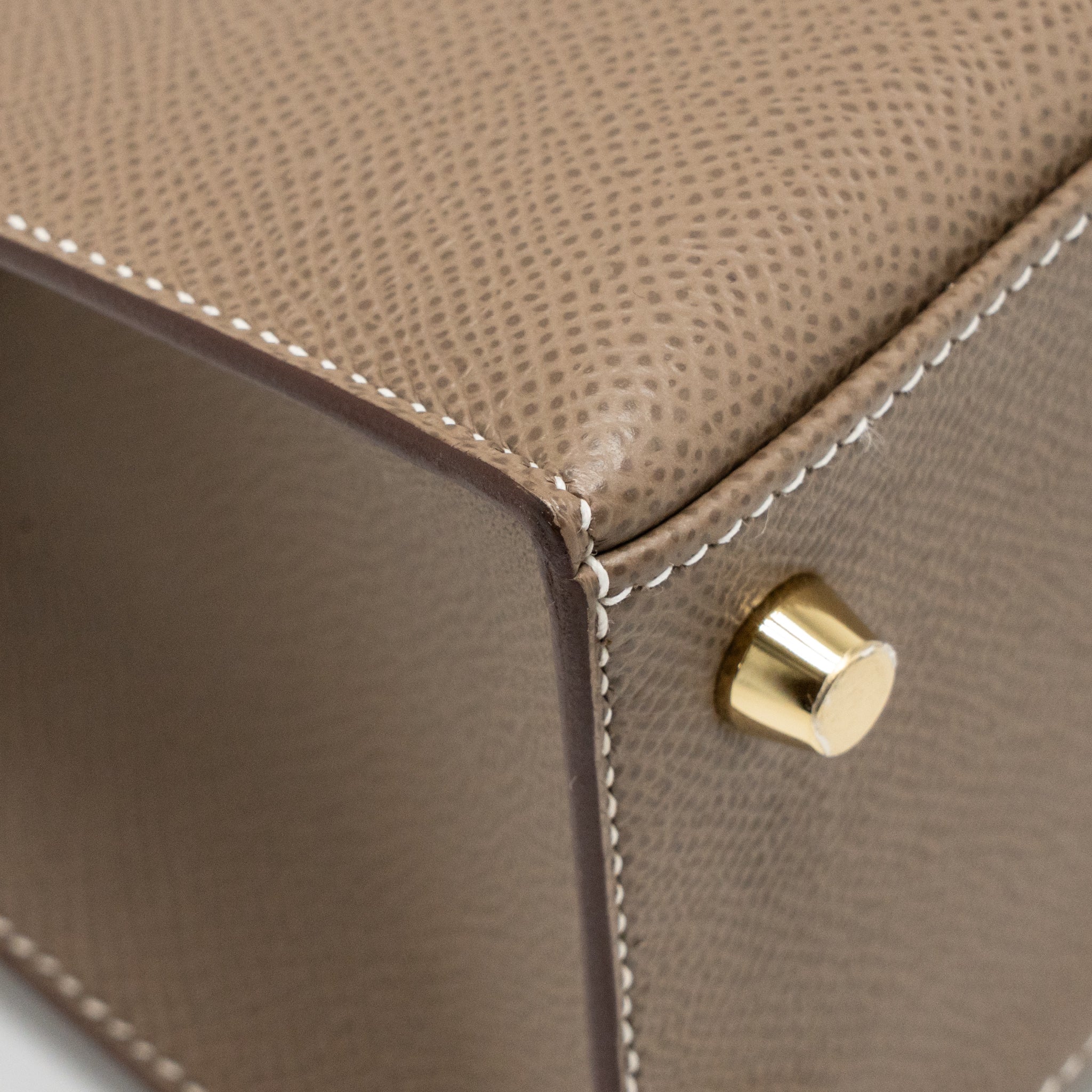 Hermes Kelly 25 Epsom Etoupe GHW Stamp U - Image 11