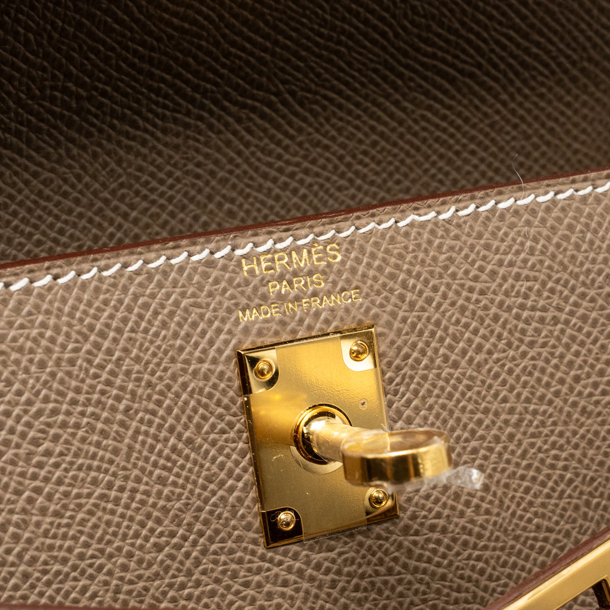 Hermes Kelly 25 Epsom Etoupe GHW Stamp U - Image 15
