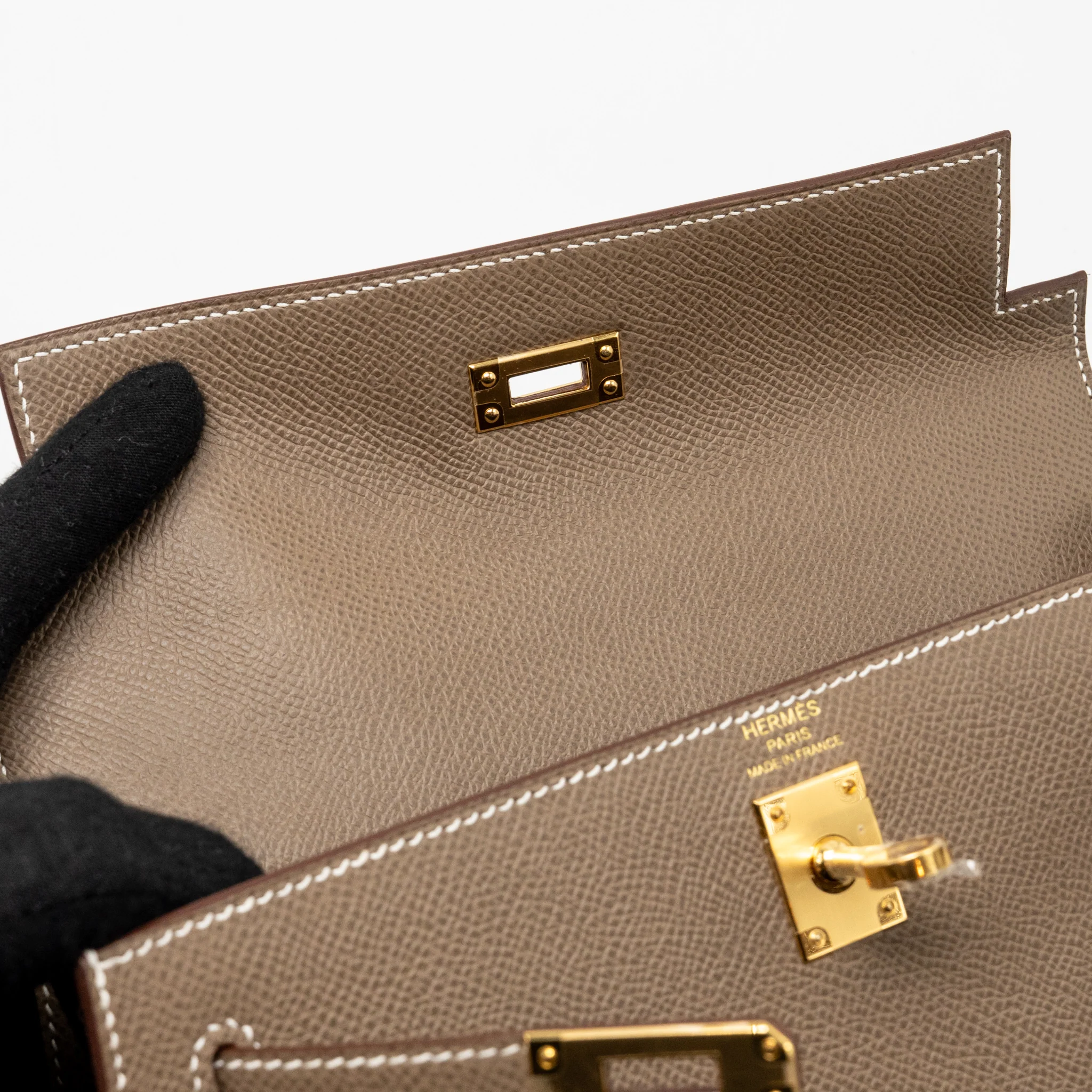 Hermes Kelly 25 Epsom Etoupe GHW Stamp U - Image 16