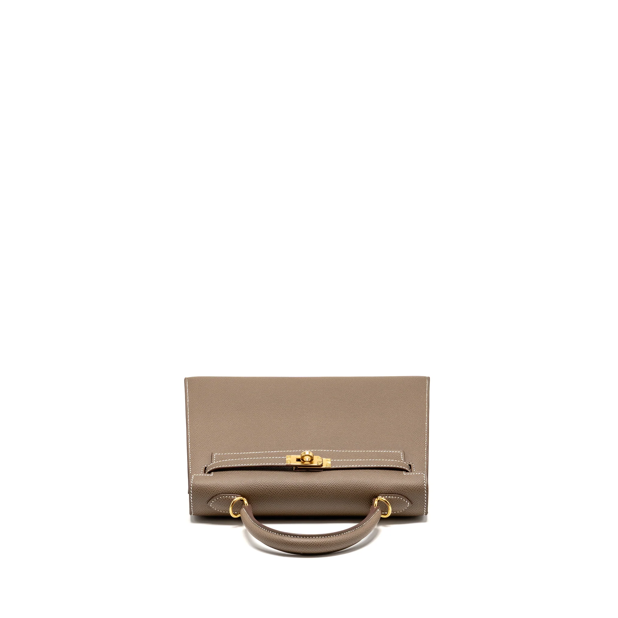 Hermes Kelly 25 Epsom Etoupe GHW Stamp U - Image 5