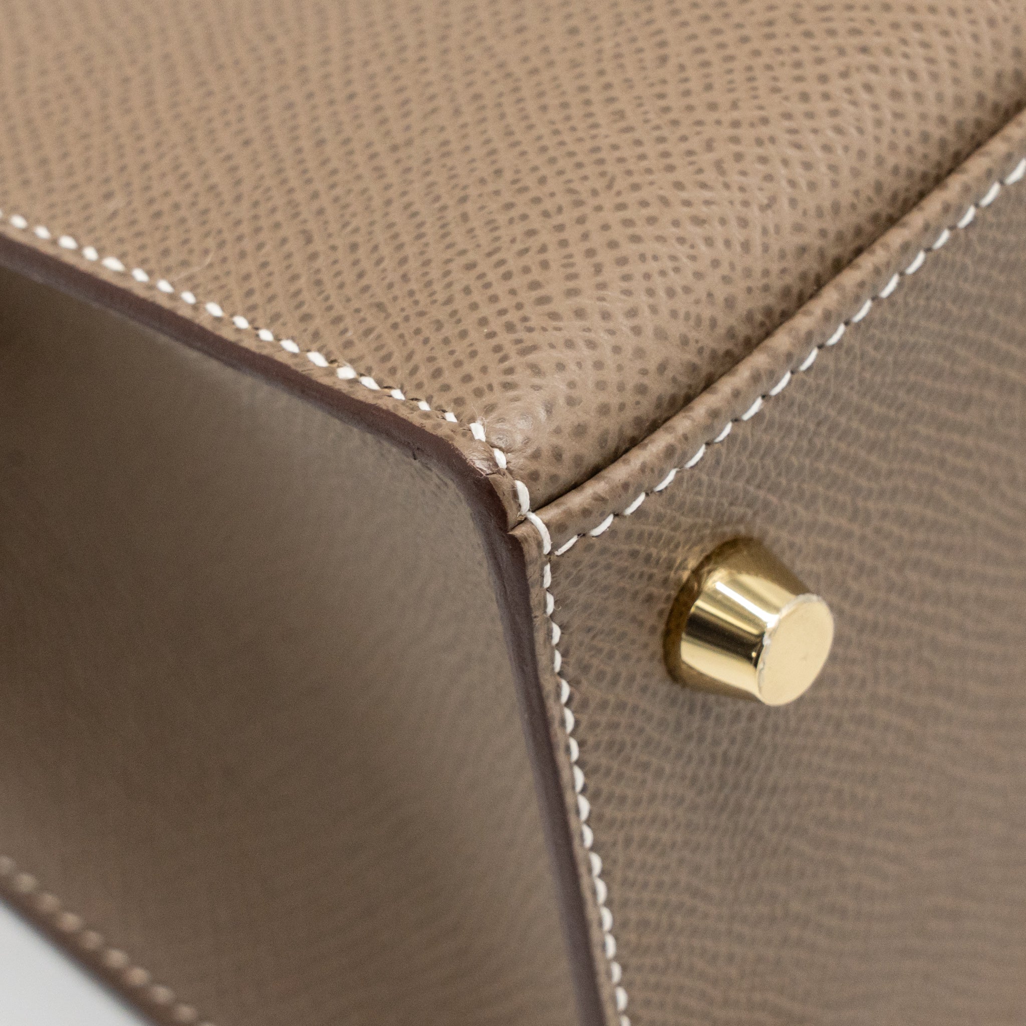 Hermes Kelly 25 Epsom Etoupe GHW Stamp U - Image 9