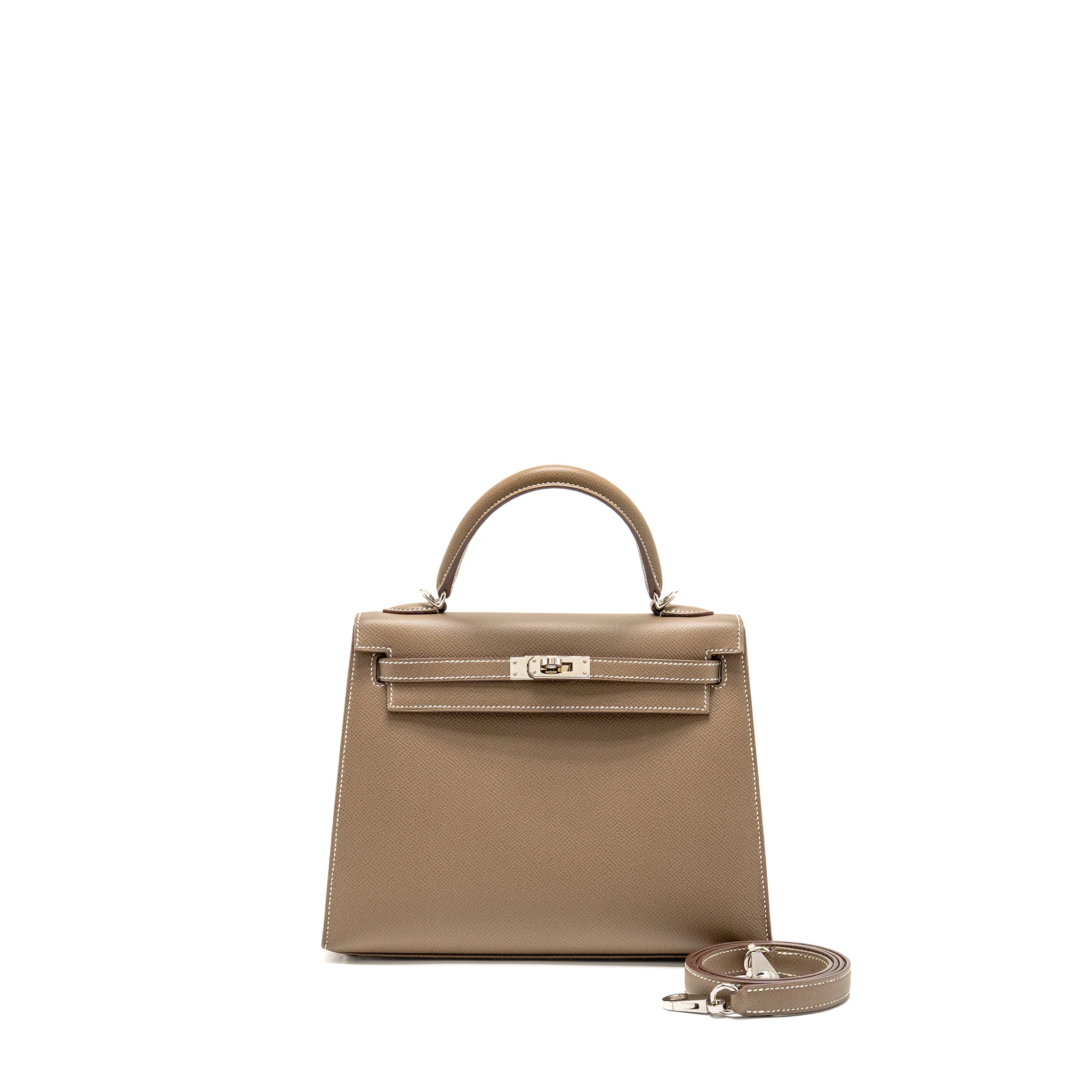 Hermes Kelly 25 Epsom Etoupe SHW Stamp Y