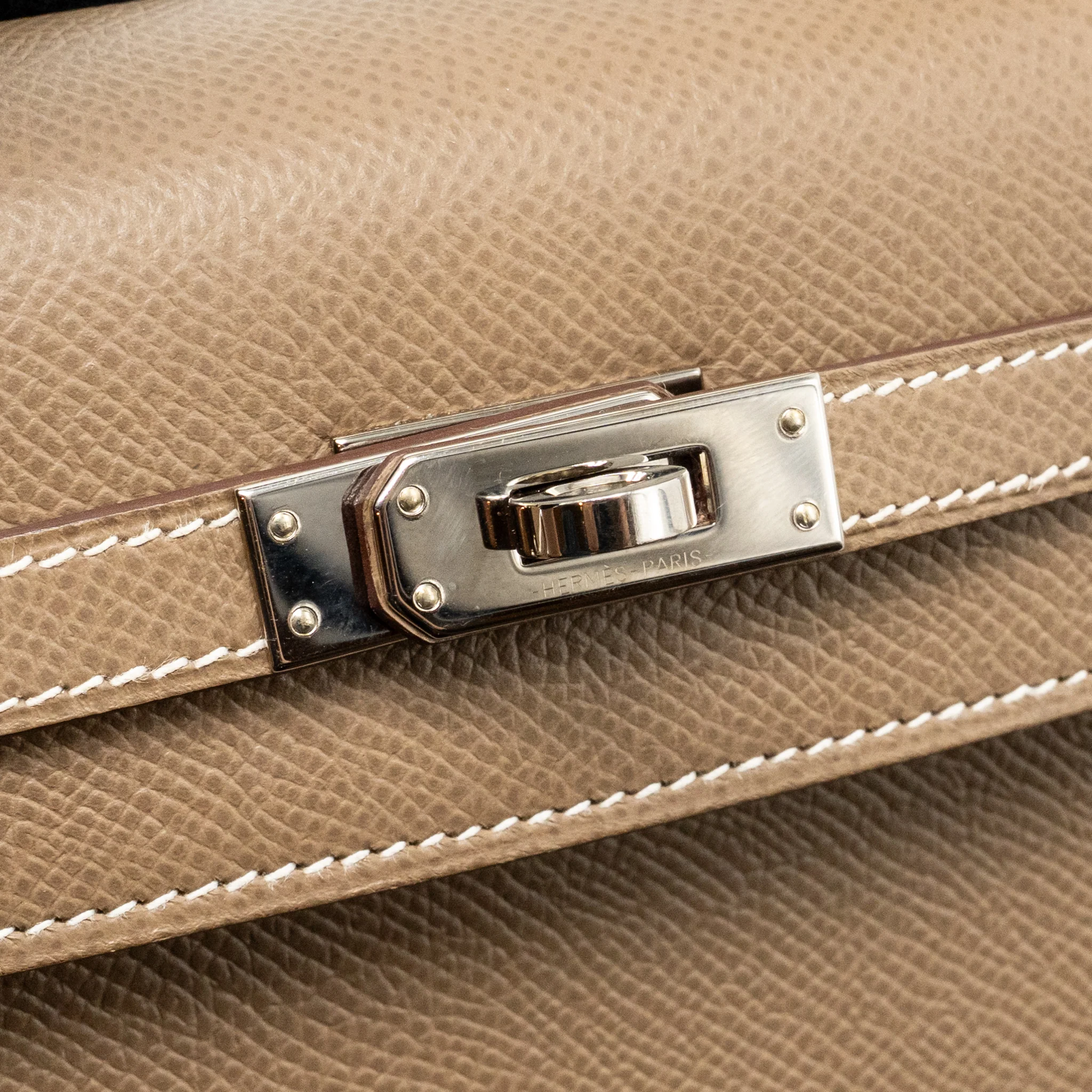 Hermes Kelly 25 Epsom Etoupe SHW Stamp Y - Image 14