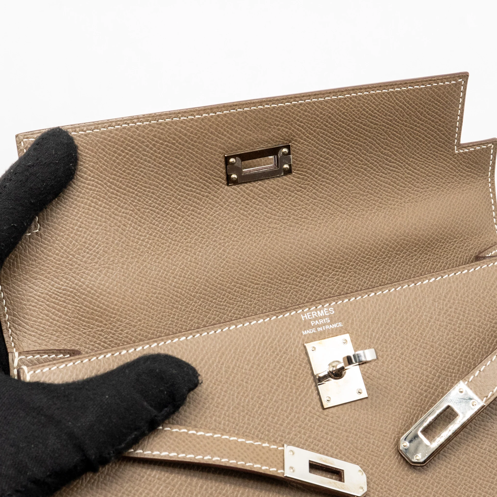 Hermes Kelly 25 Epsom Etoupe SHW Stamp Y - Image 16
