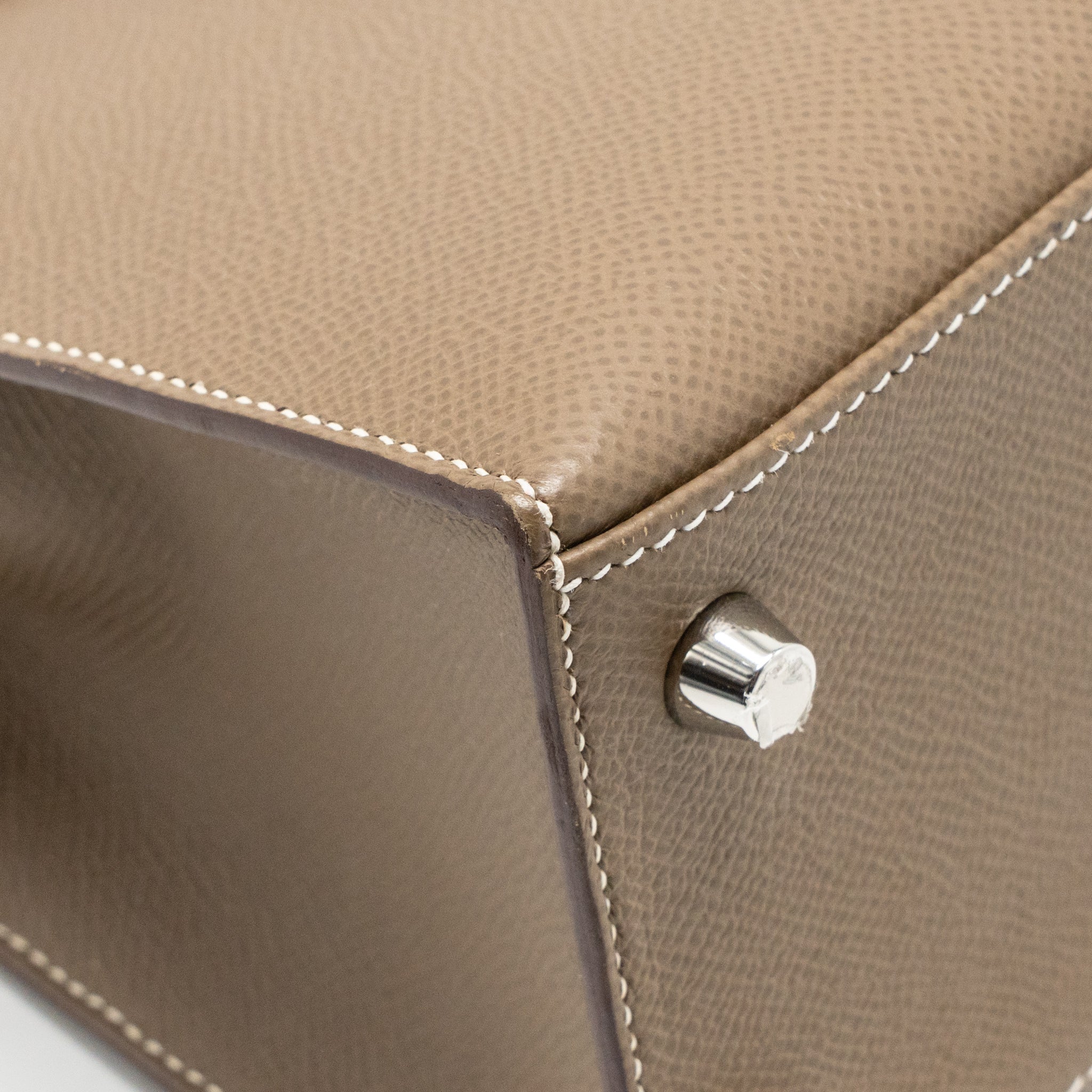 Hermes Kelly 25 Epsom Etoupe SHW Stamp Y - Image 9