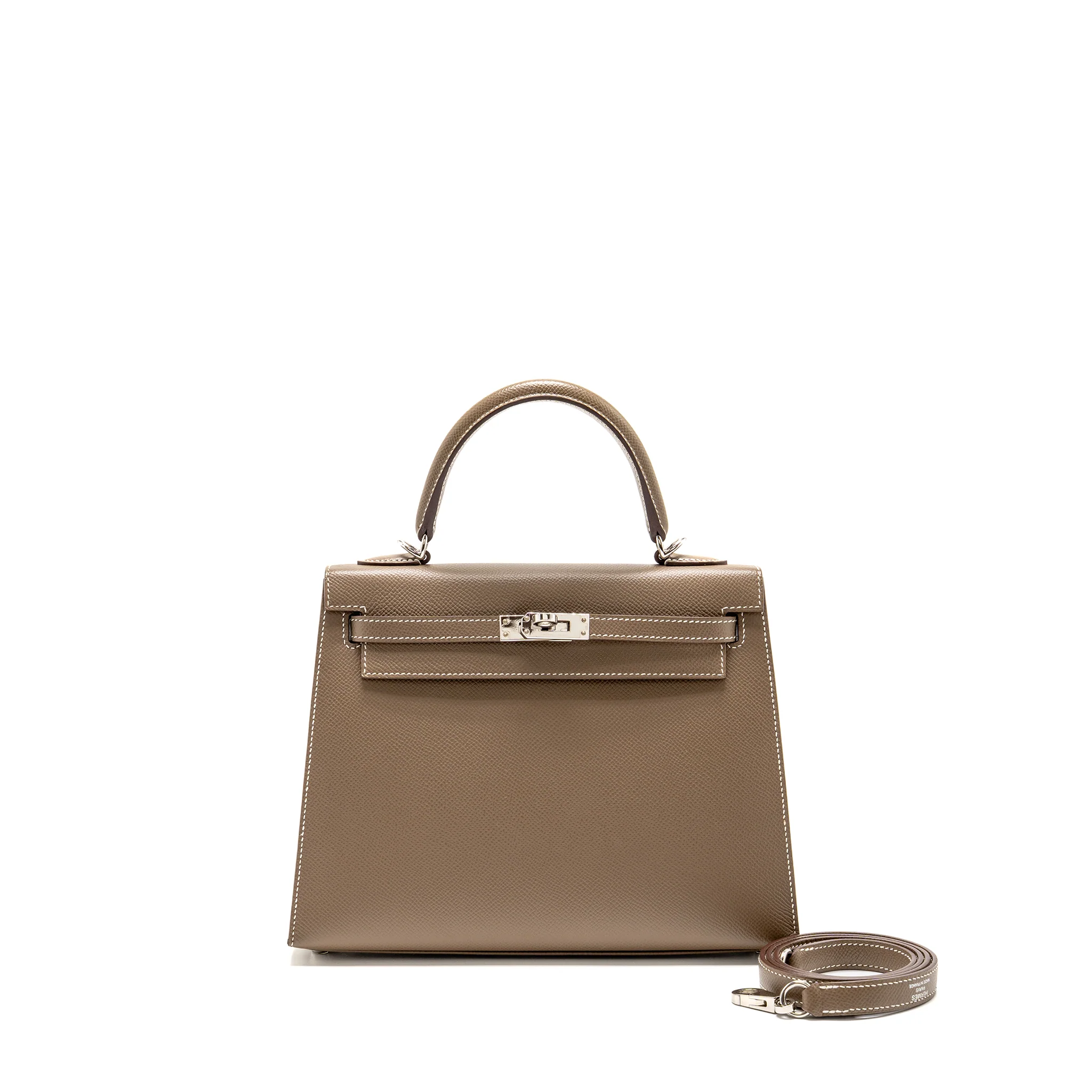 Hermes Kelly 25 Epsom Etoupe SHW Stamp Z