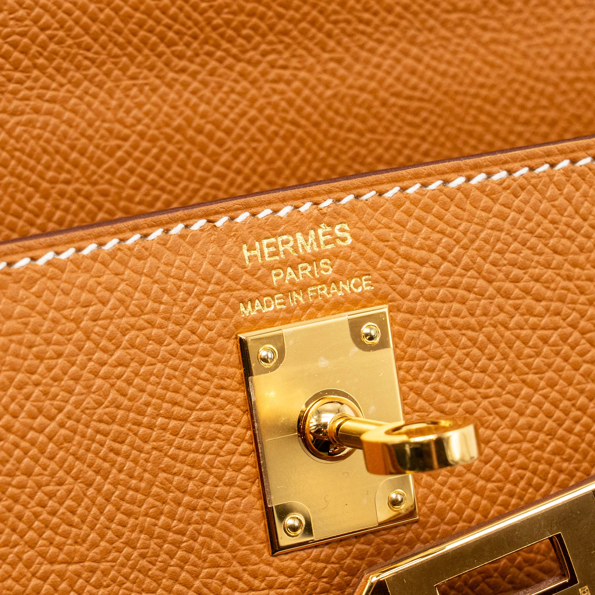 Hermes Kelly 25 Epsom Gold GHW Stamp B - Image 14