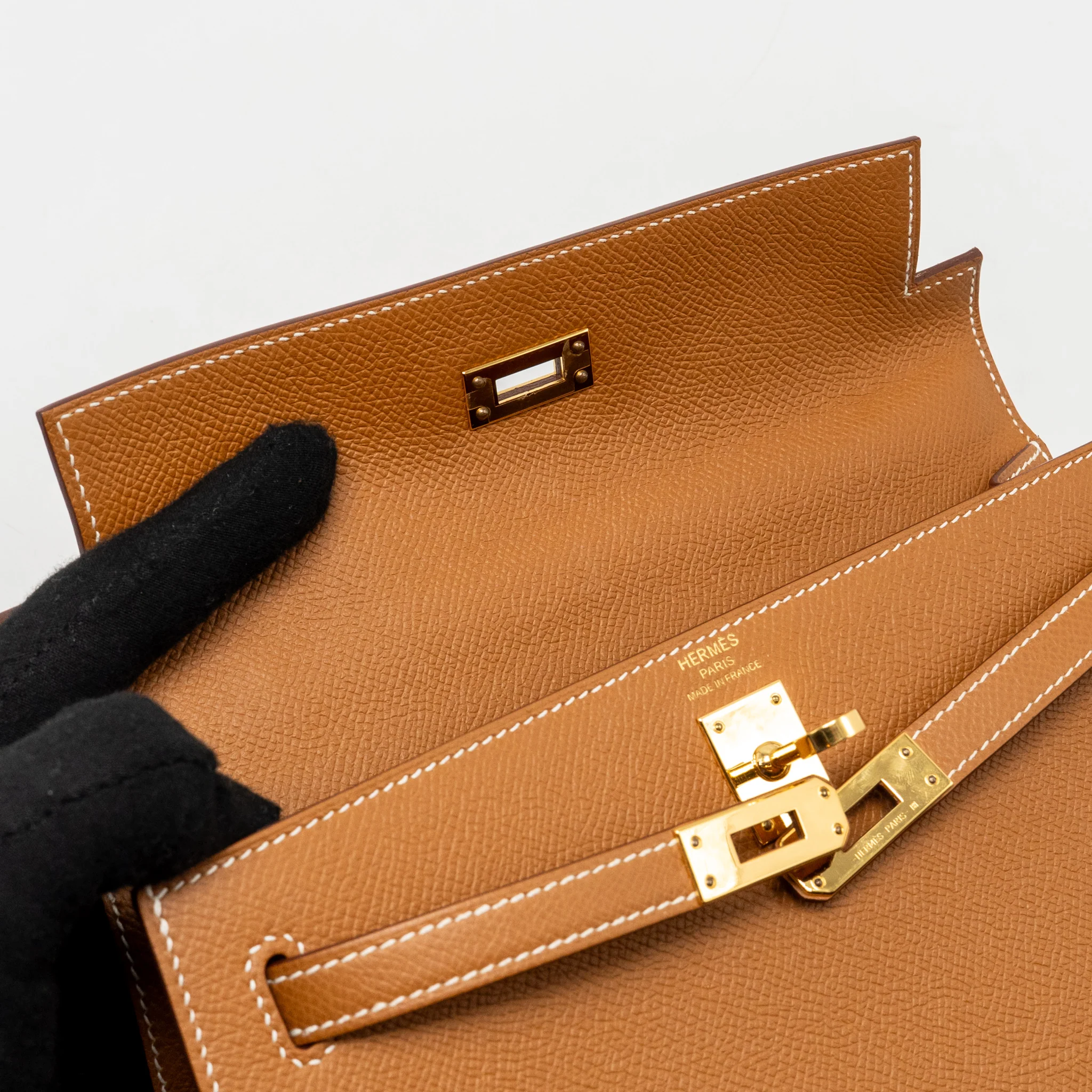 Hermes Kelly 25 Epsom Gold GHW Stamp Z - Image 15