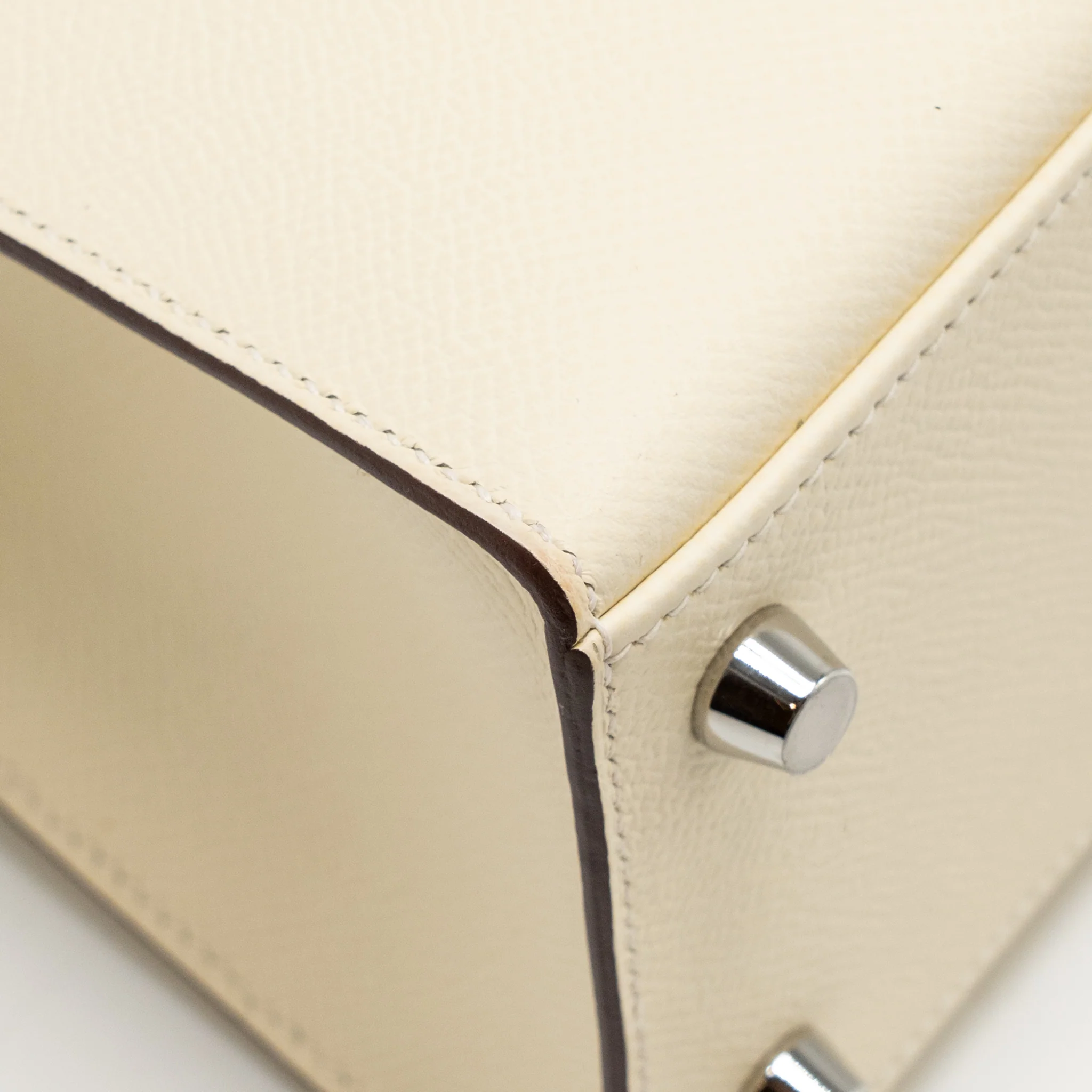 Hermes Kelly 25 Epsom Nata/Chai/Gris Meyer SHW Stamp U - Image 10