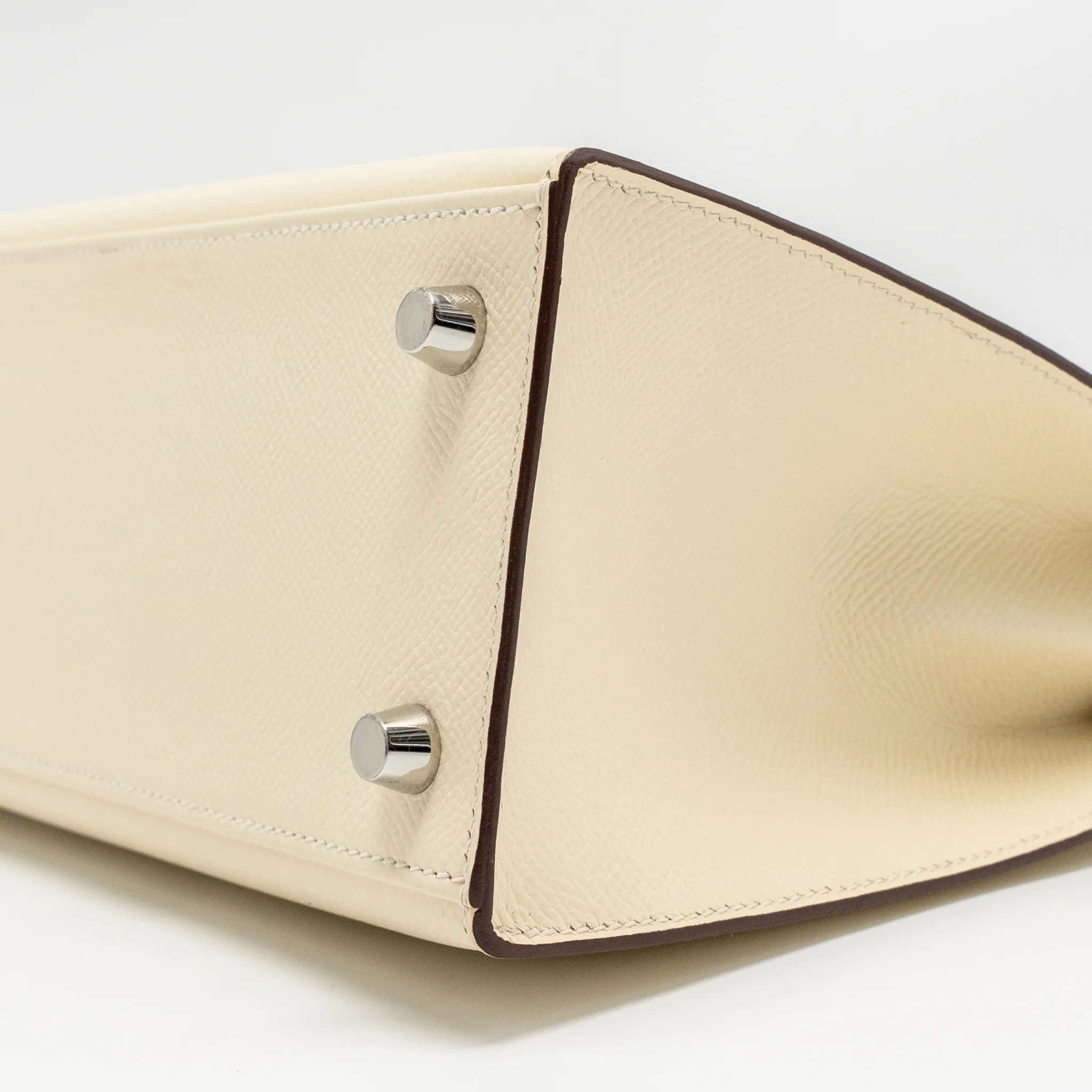 Hermes Kelly 25 Epsom Nata/Chai/Gris Meyer SHW Stamp U - Image 7