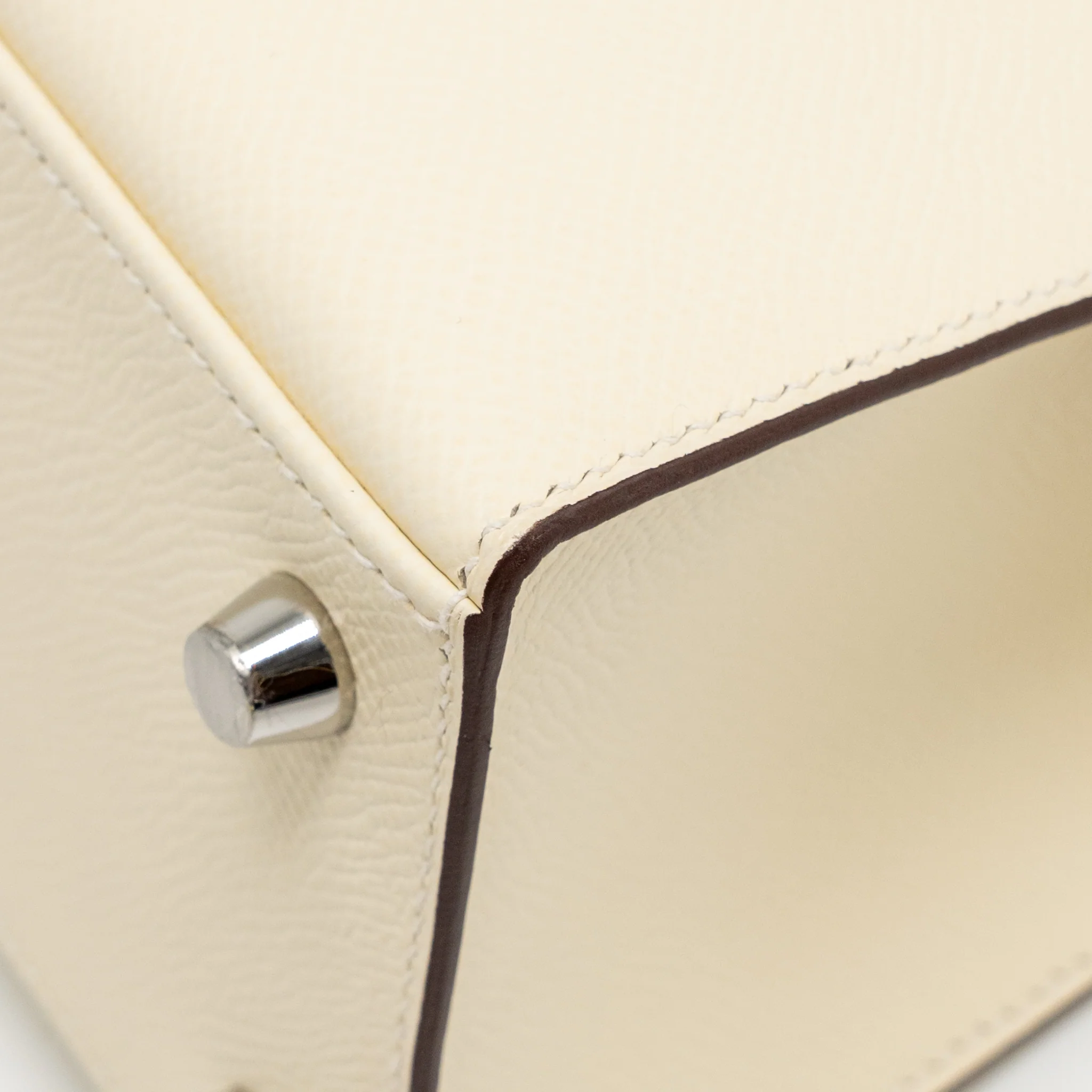 Hermes Kelly 25 Epsom Nata/Chai/Gris Meyer SHW Stamp U - Image 9