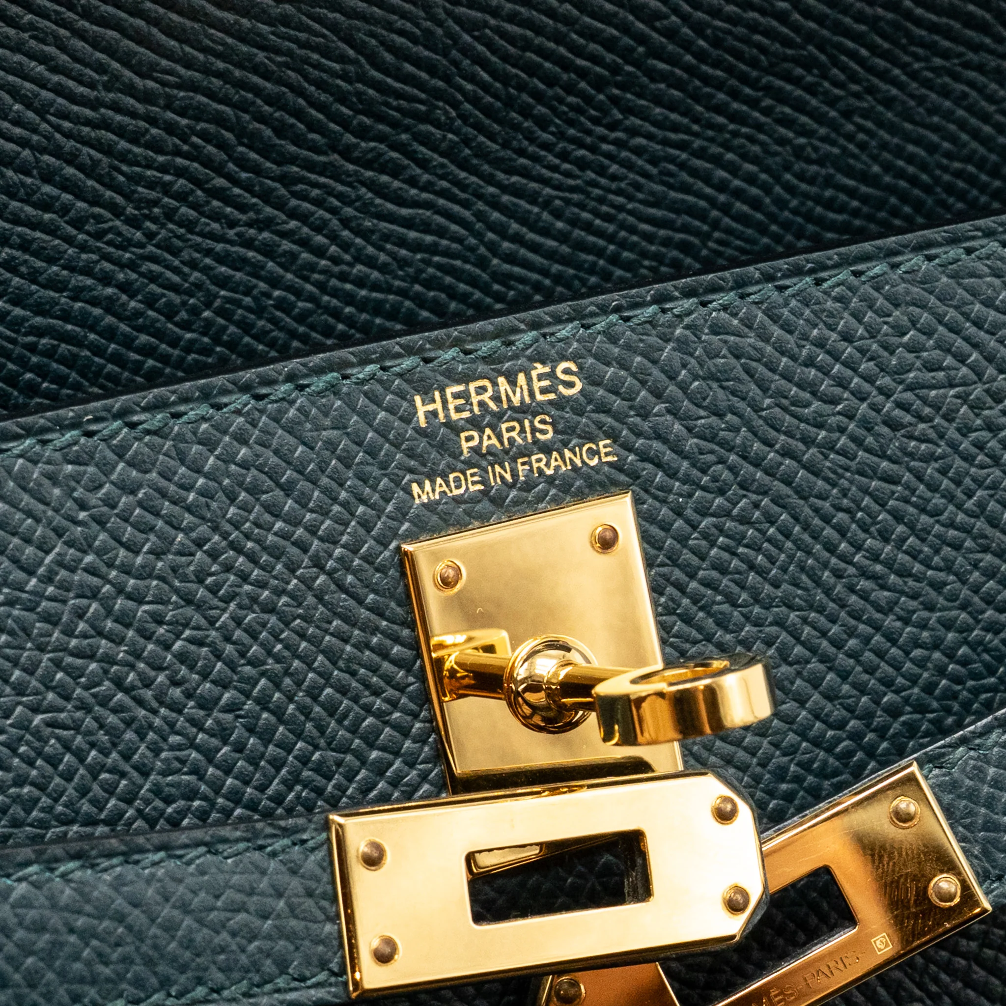 Hermes Kelly 25 Epsom Vert Cypress GHW Stamp C - Image 14