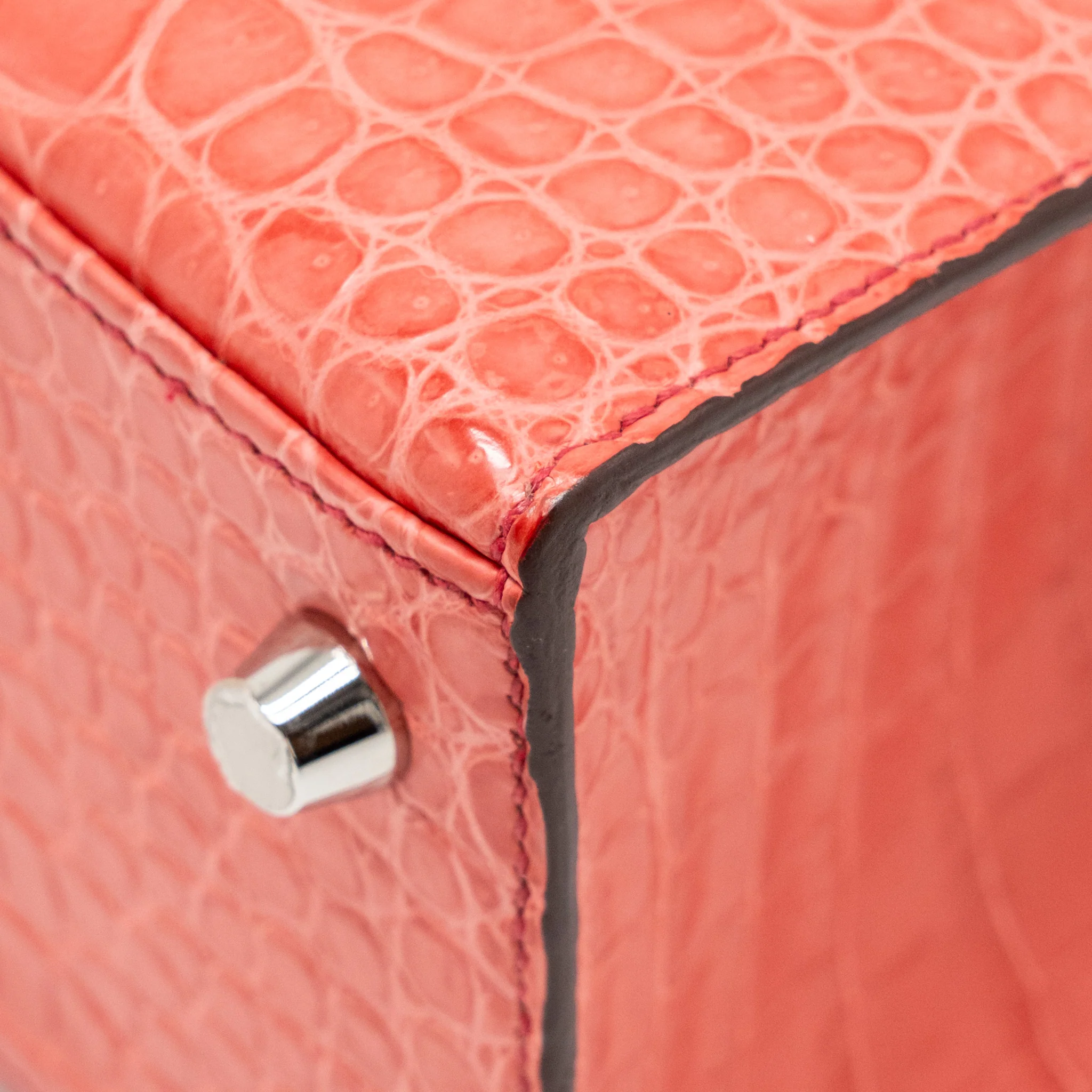 Hermes Kelly 25 Matt Crocodile Porous Bougainvillier SHW Stamp A - Image 10