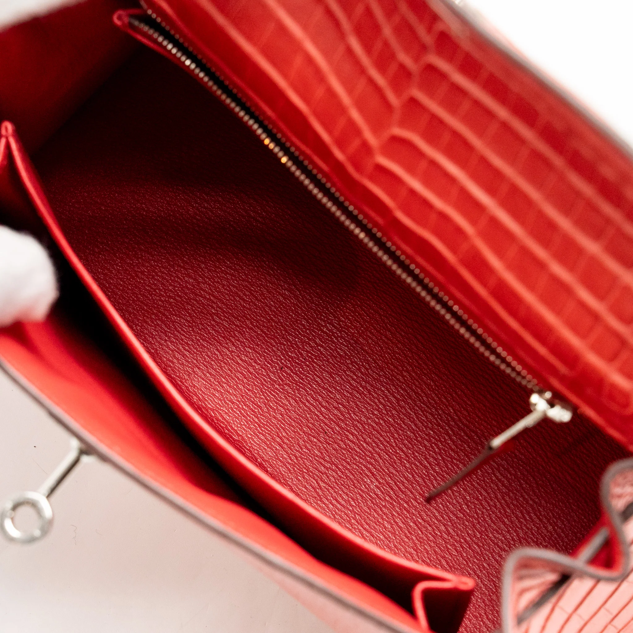 Hermes Kelly 25 Matt Crocodile Porous Bougainvillier SHW Stamp A - Image 15