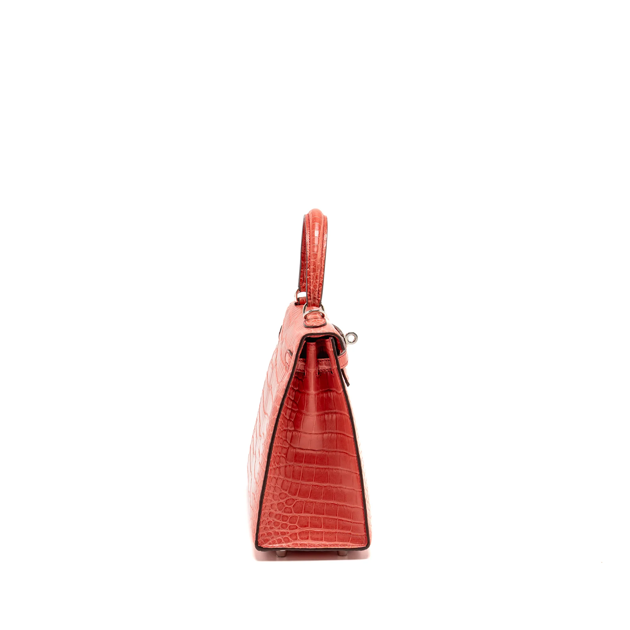 Hermes Kelly 25 Matt Crocodile Porous Bougainvillier SHW Stamp A - Image 3