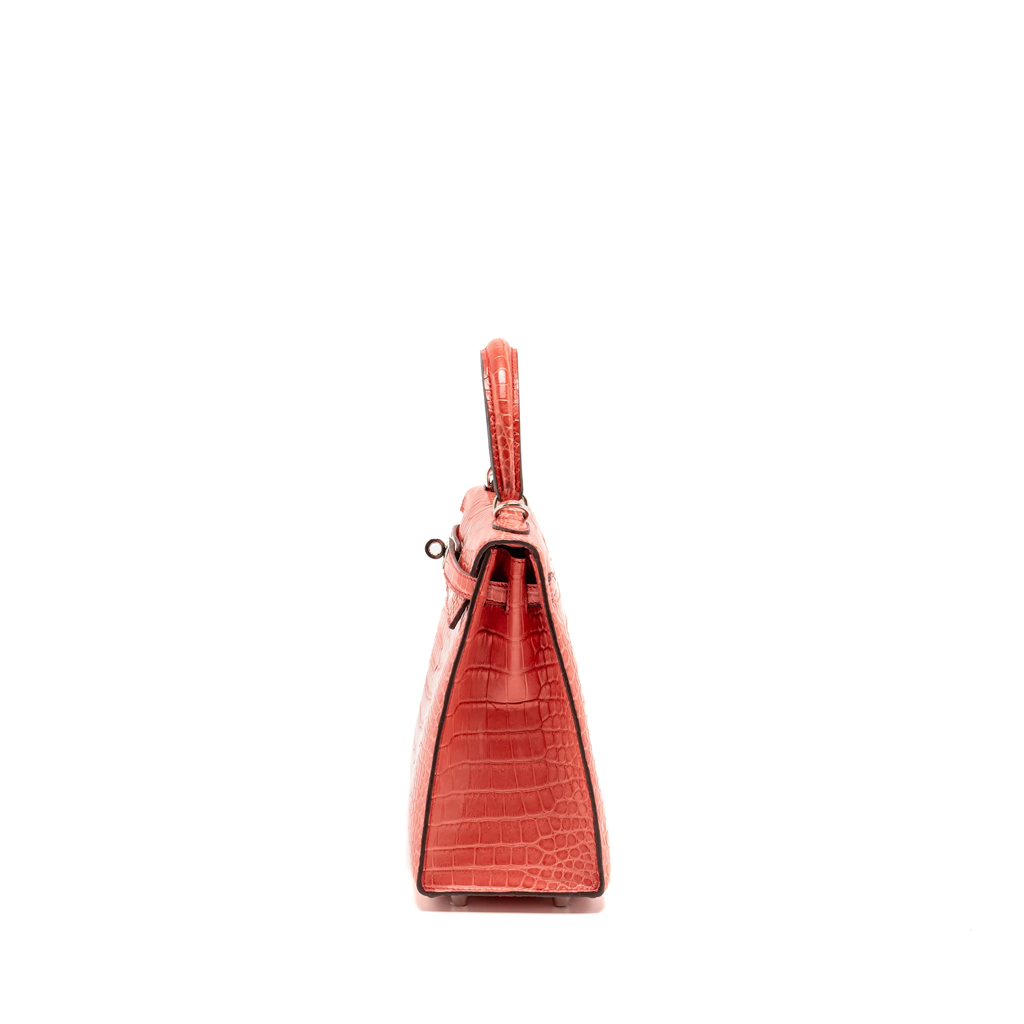 Hermes Kelly 25 Matt Crocodile Porous Bougainvillier SHW Stamp A - Image 4