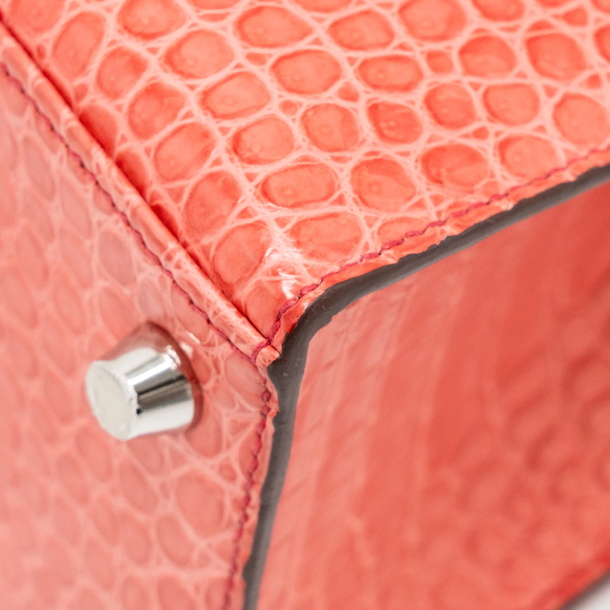 Hermes Kelly 25 Matt Crocodile Porous Bougainvillier SHW Stamp A - Image 8