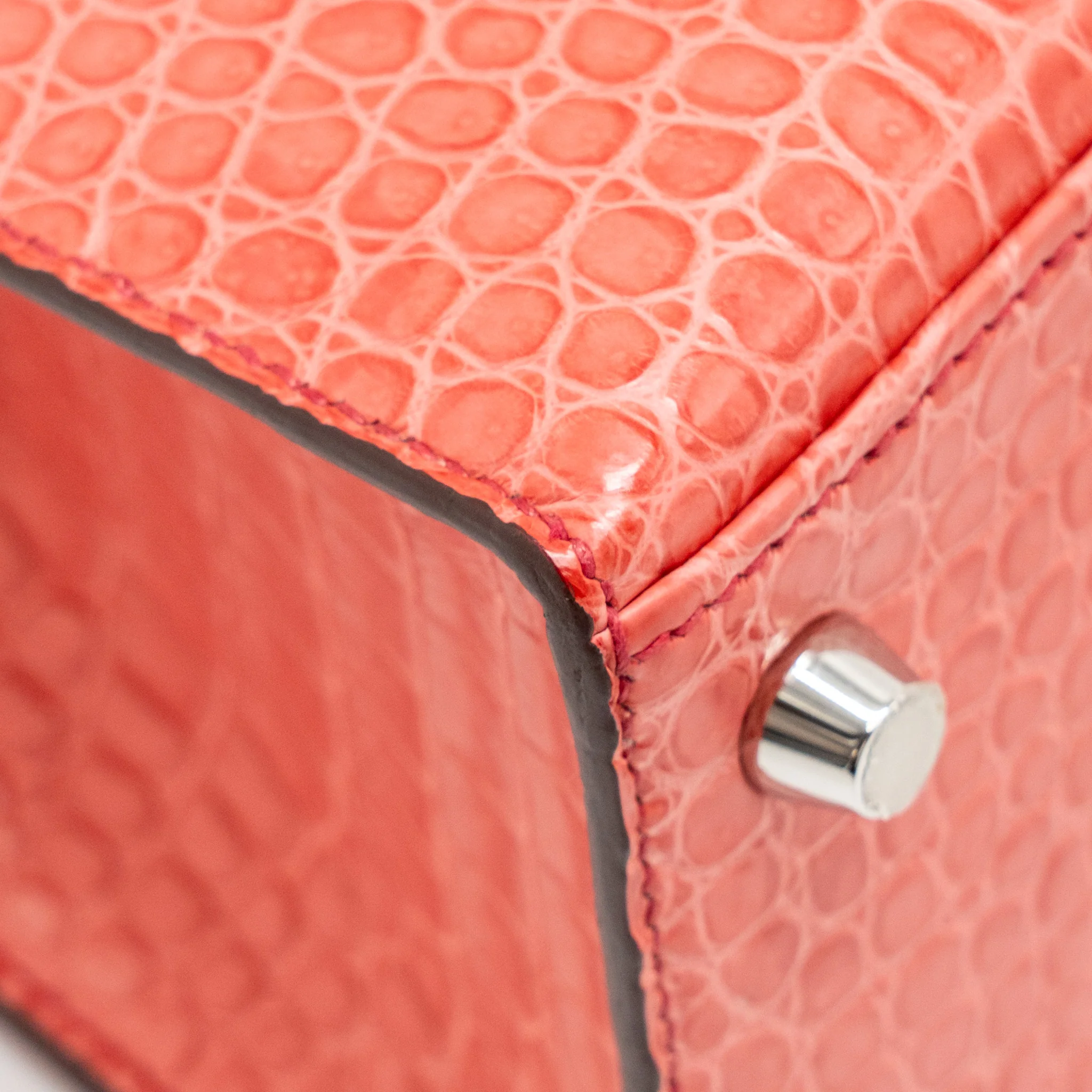 Hermes Kelly 25 Matt Crocodile Porous Bougainvillier SHW Stamp A - Image 9
