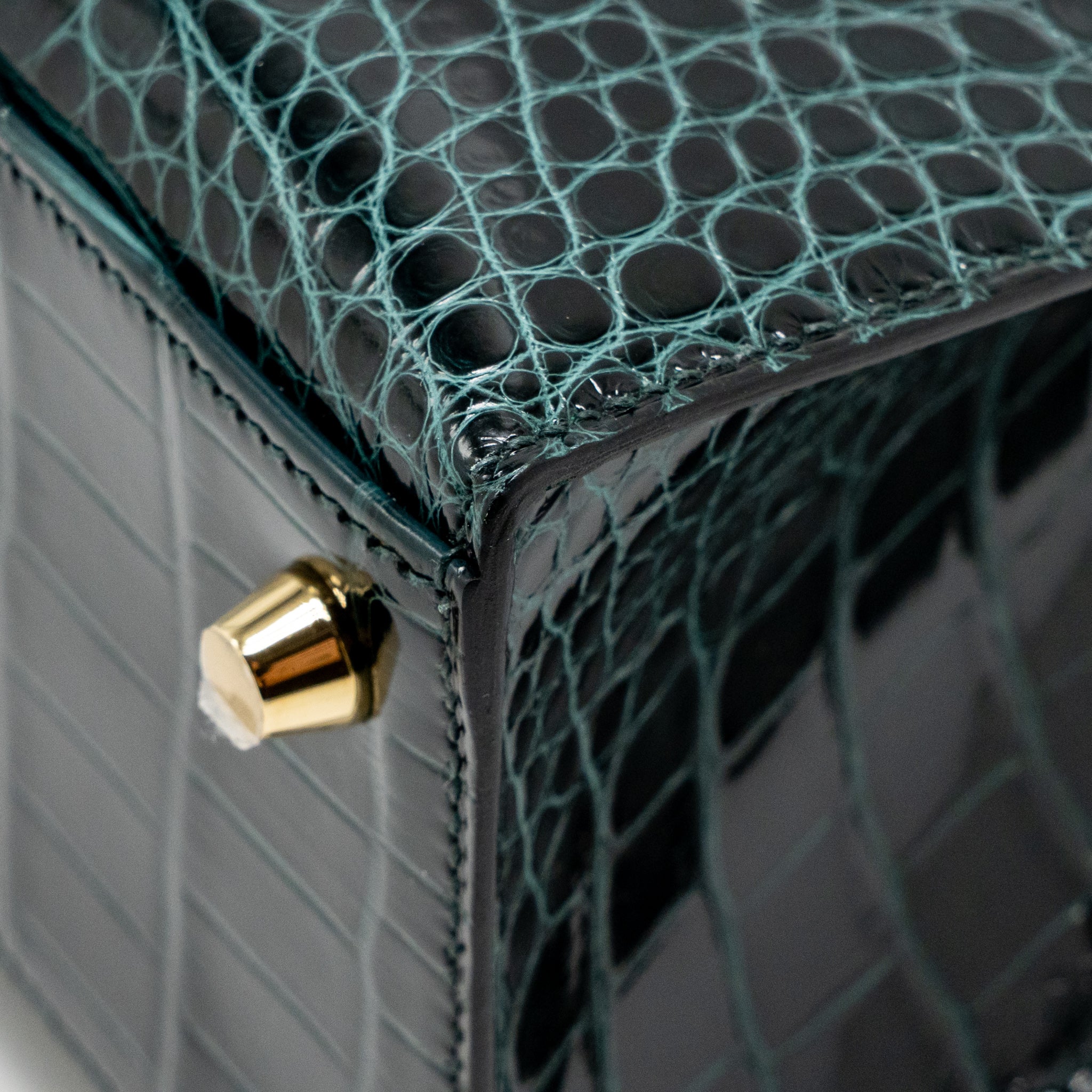 Hermes Kelly 25 shiny alligator mississippiensis vert cypres GHW stamp B - Image 12