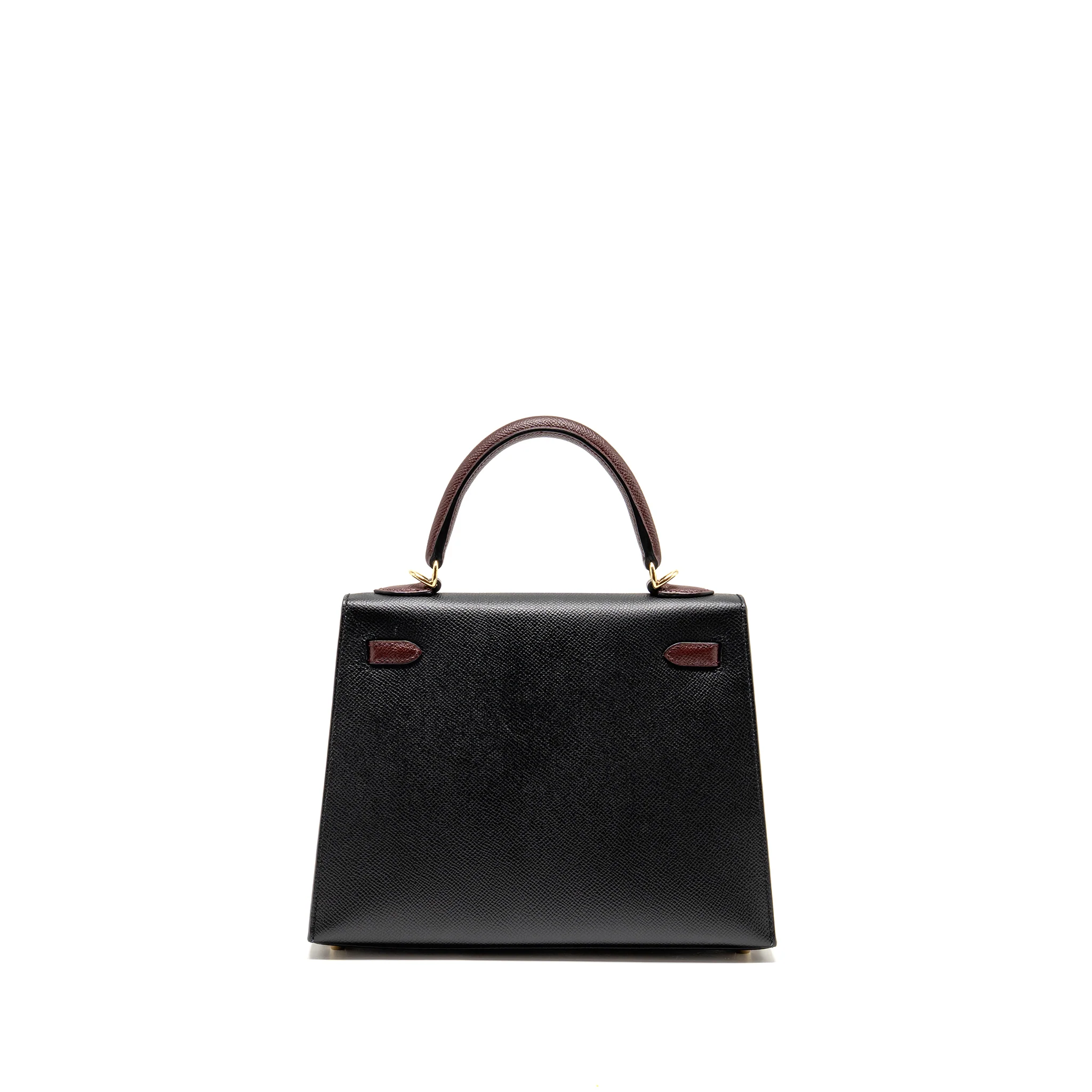 Hermes Kelly 25 Special Order Epsom Black/ Rouge H LGHW Stamp Y - Image 2