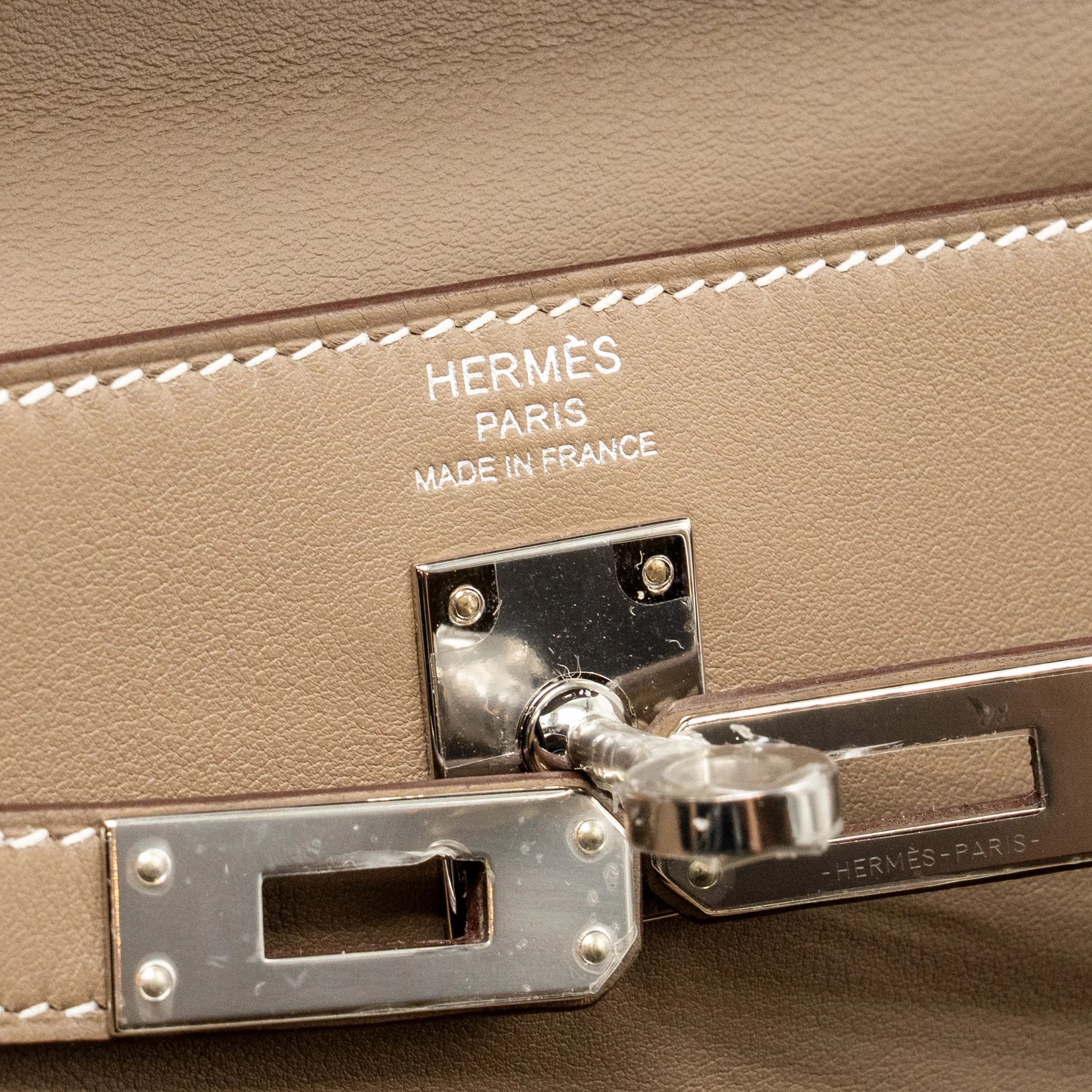 Hermes Kelly 25 swift Etoupe SHW Stamp D - Image 12