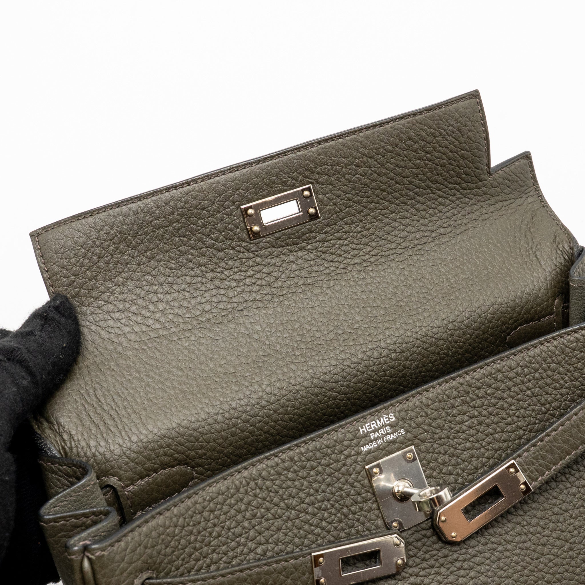 Hermes Kelly 25 Togo C6 Vert De Gris SHW Stamp Y - Image 15