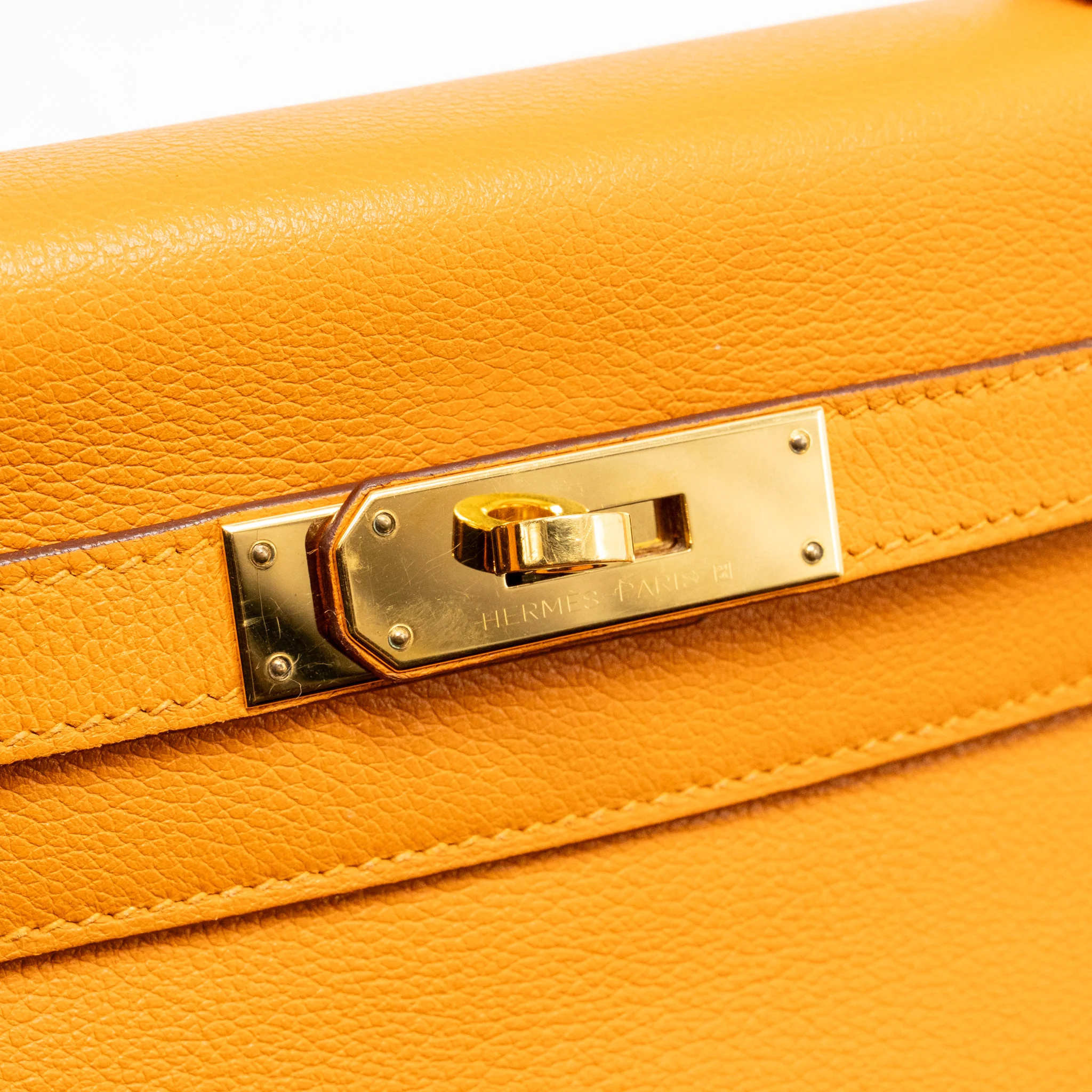Hermes Kelly 28 Evecolor Apricot GHW Stamp D - Image 13