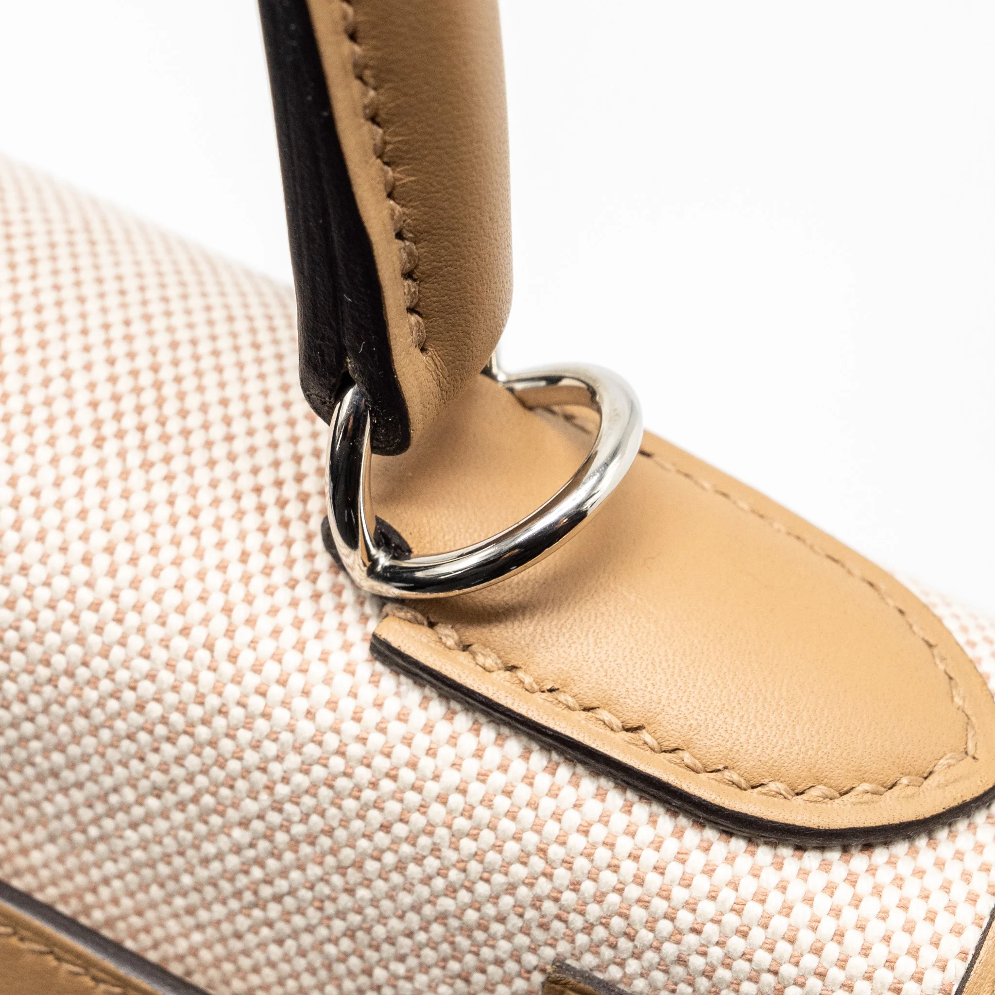 Hermes Kelly 28 Swift/Canvas Chai SHW Stamp U - Image 11