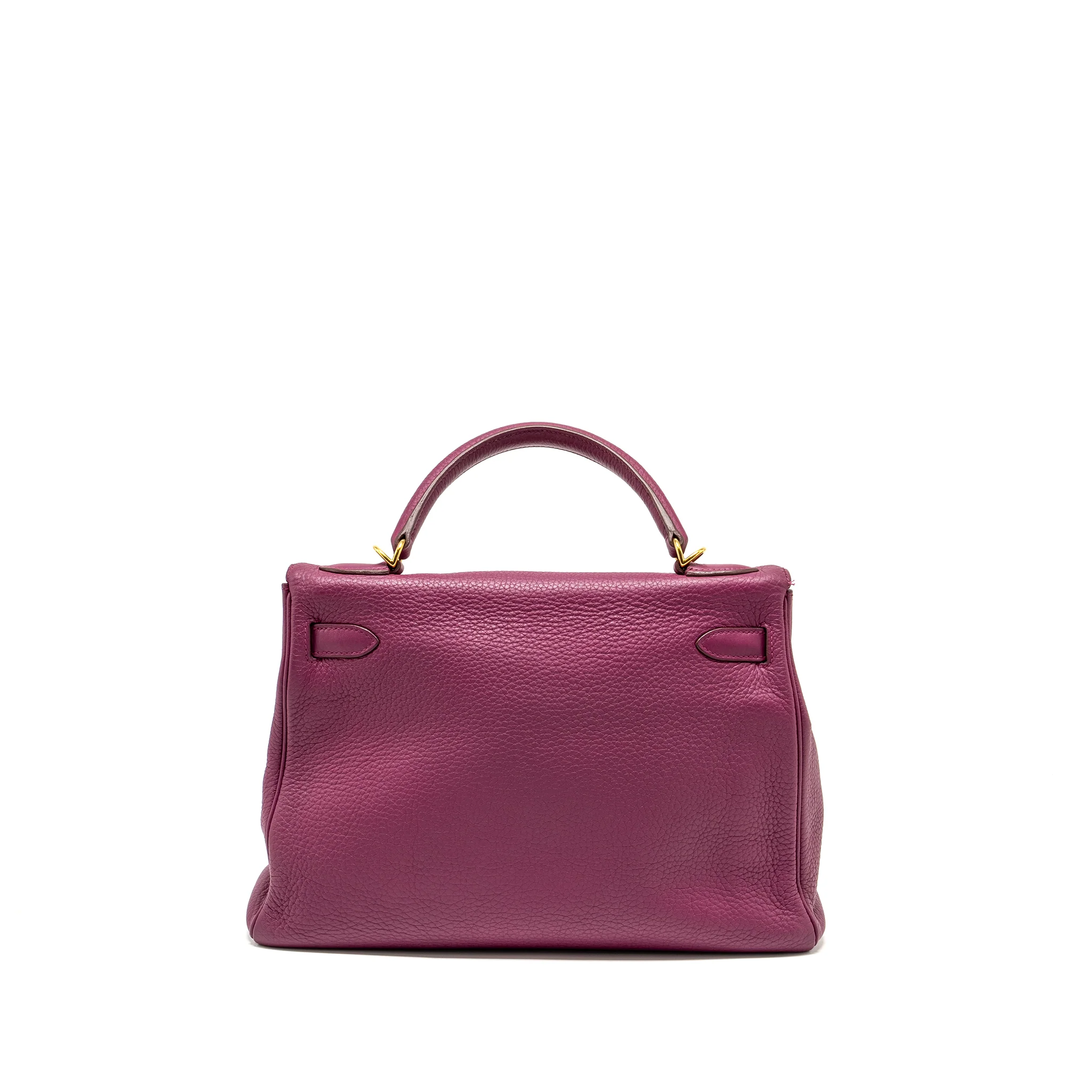 Hermes Kelly 32 Clemence Purple Tosca GHW Stamp Square O - Image 2