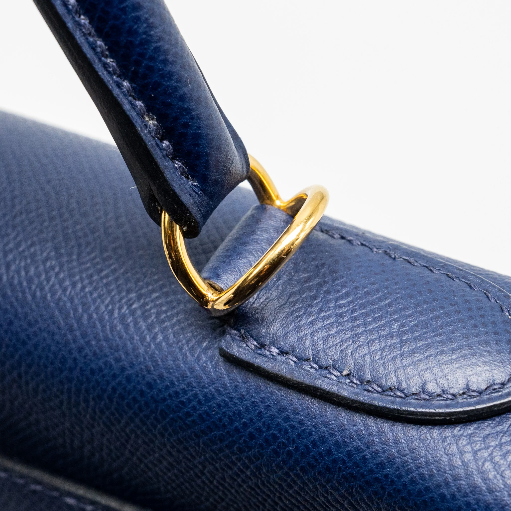 Hermes kelly 32 epsom blue sapphire GHW stamp X - Image 14