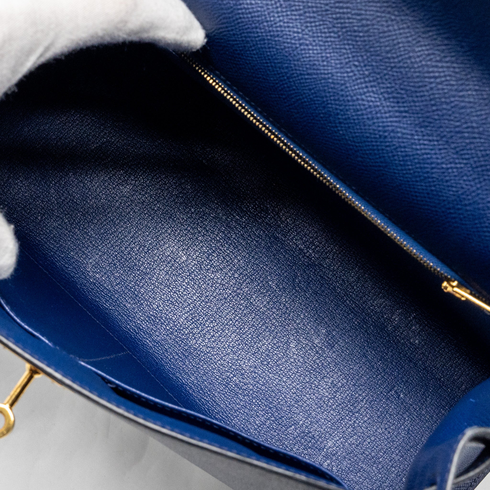 Hermes kelly 32 epsom blue sapphire GHW stamp X - Image 17
