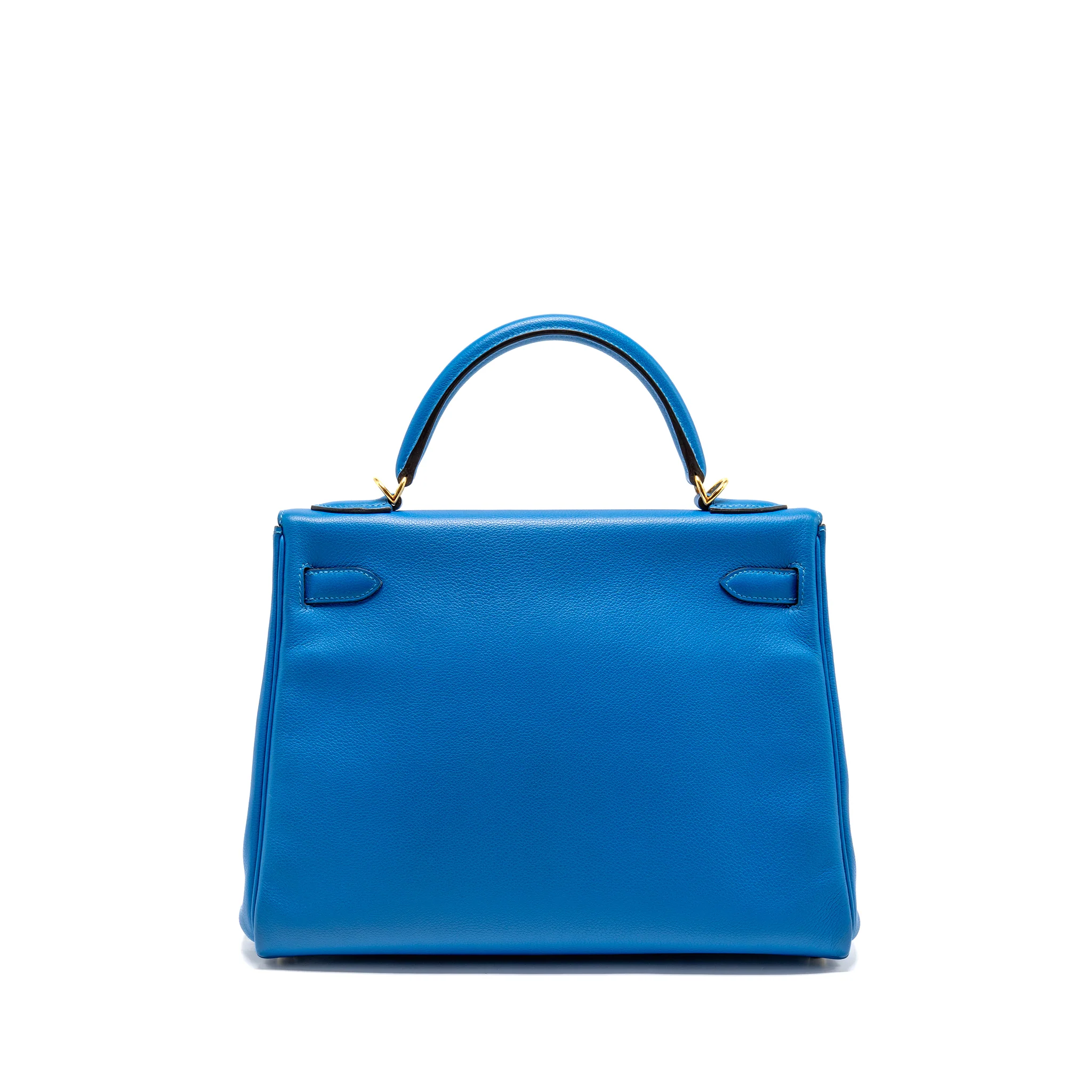 Hermes Kelly 32 Evercolor Blue Hydra GHW Stamp X - Image 2