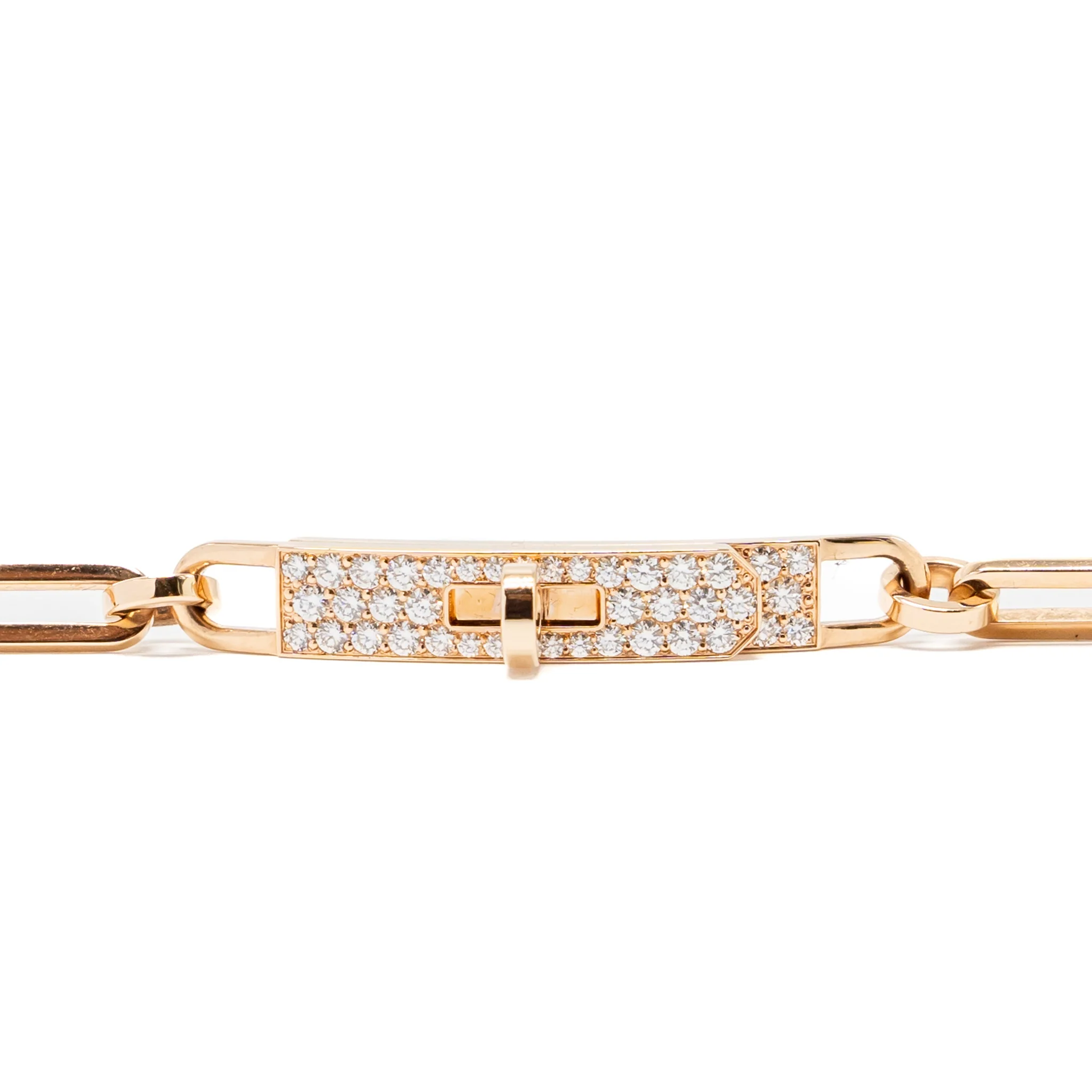 Hermes Kelly Chain Chocker/double bracelet rose gold, diamonds - Image 3