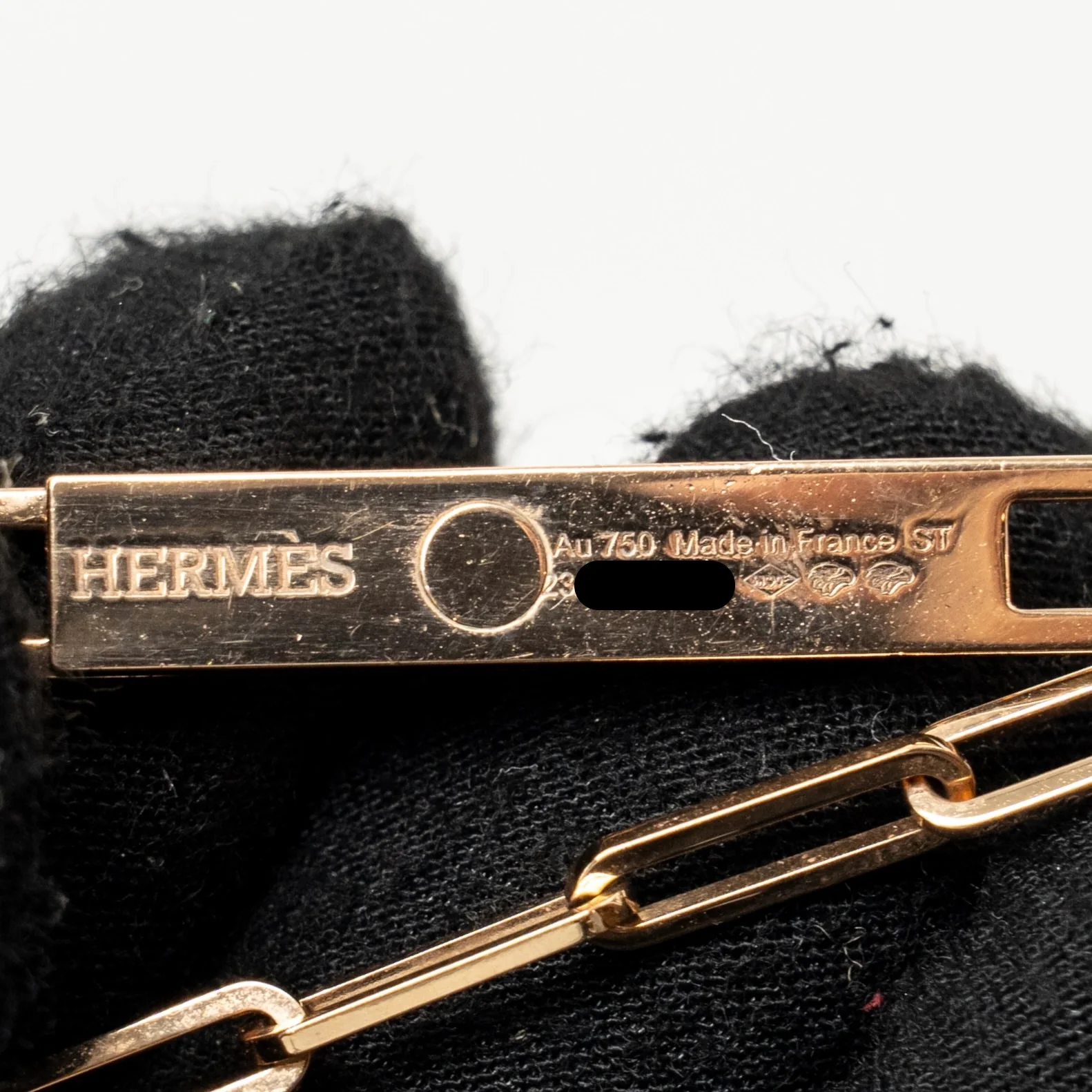 Hermes Size ST Kelly Chaine Lariat Necklace, Small Model, Rose Gold, Diamonds - Image 5