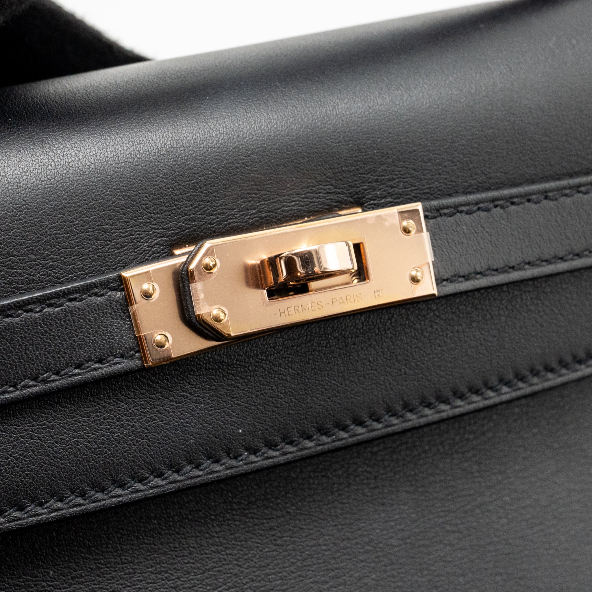 Hermes Kelly Pochette Swift Black RGHW Stamp Z - Image 14