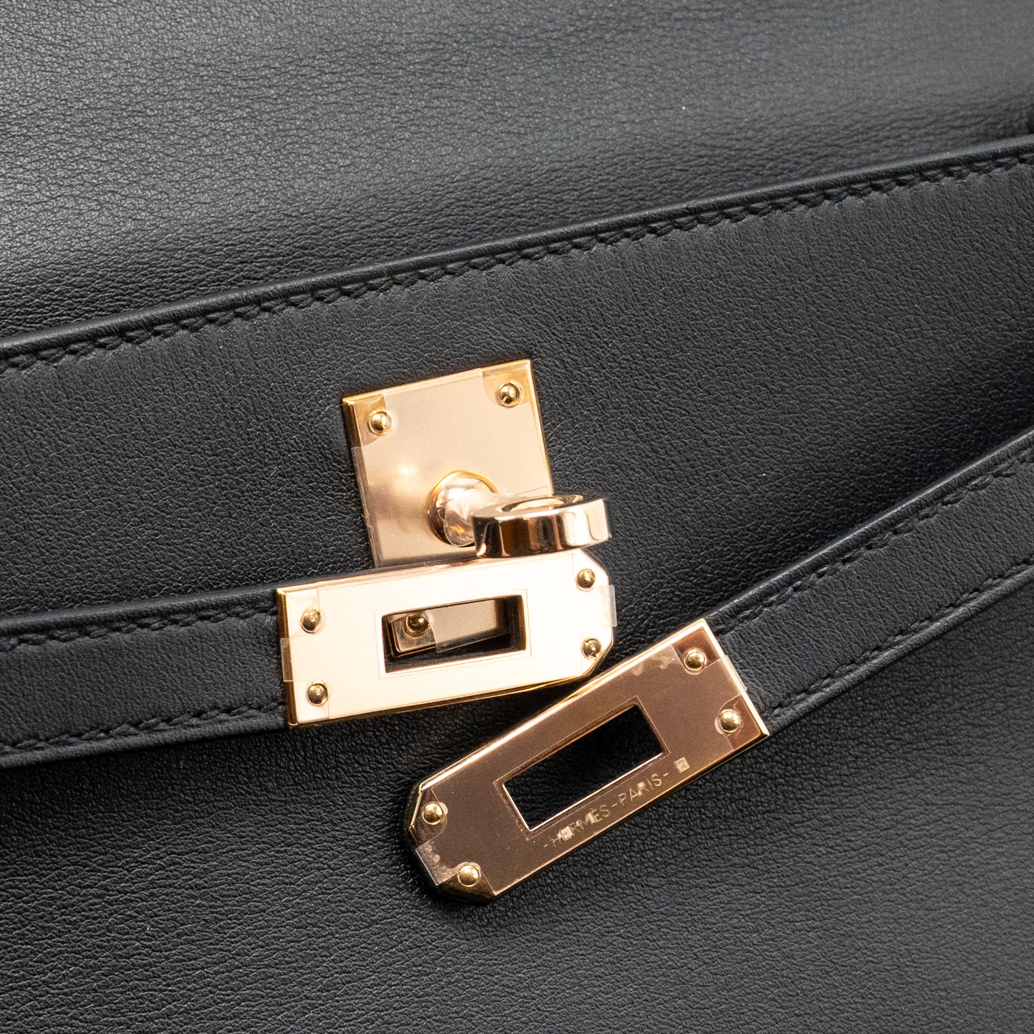 Hermes Kelly Pochette Swift Black RGHW Stamp Z - Image 16