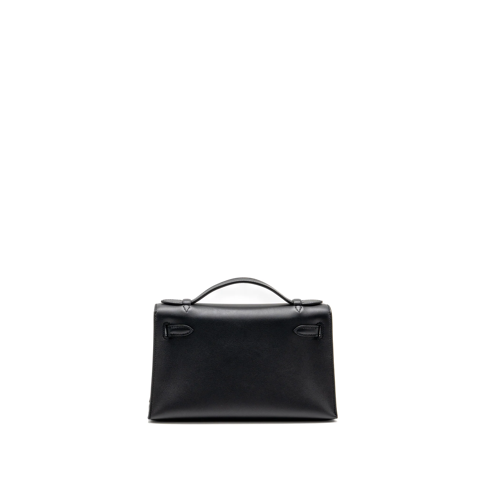 Hermes Kelly Pochette Swift Black RGHW Stamp Z - Image 2